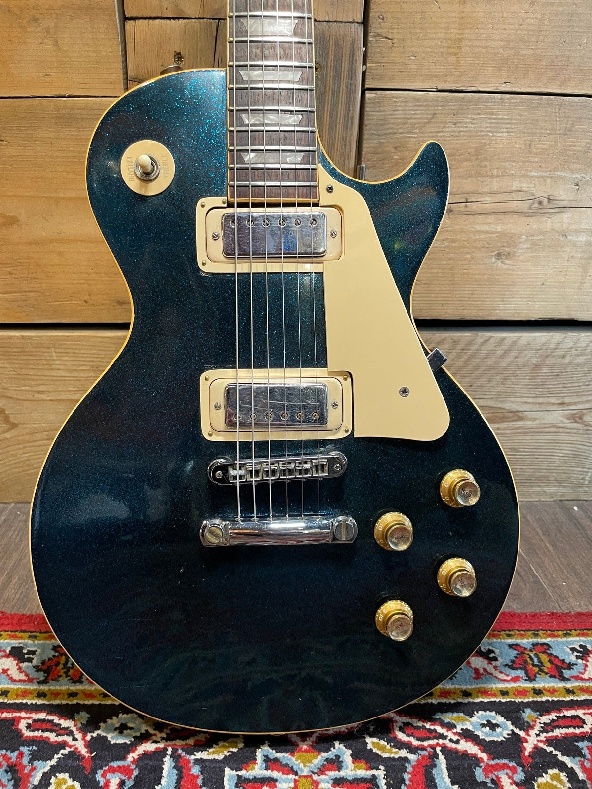 1975 Gibson Les Paul Deluxe, Blue Sparkle