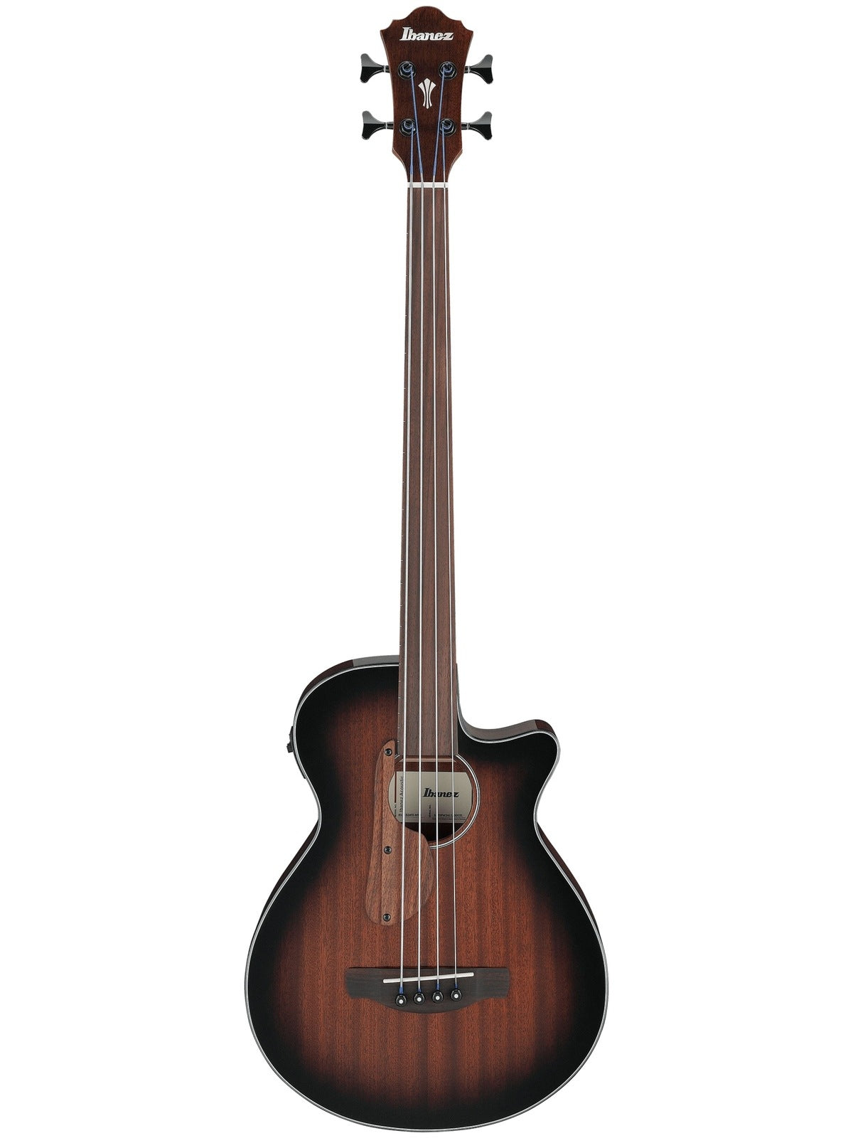 ZERO RATED - Ibanez AEGB24FE Electro Acoustic 4-String Fretless Bass, Mahogany Sunburst High Gloss