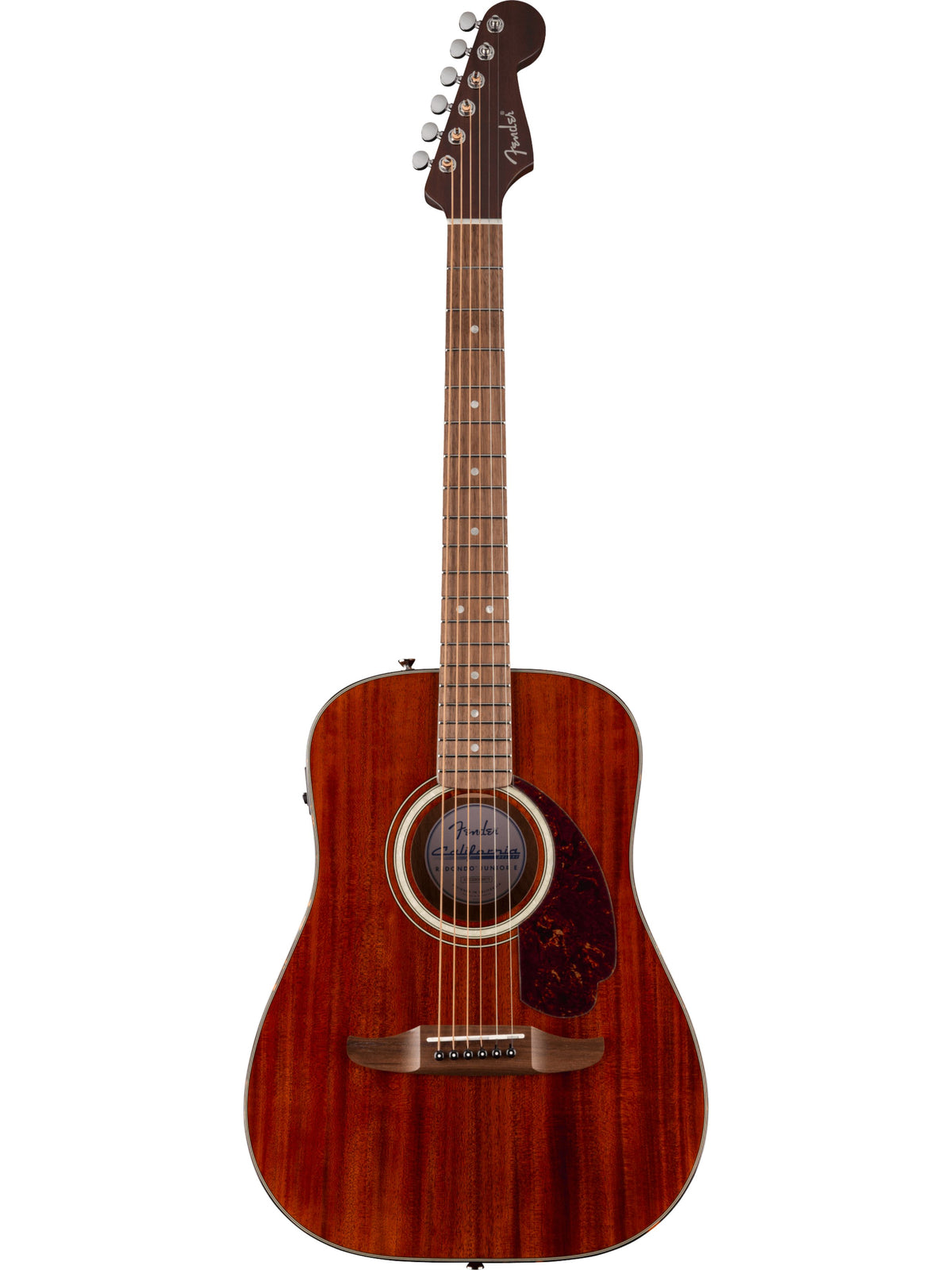 Fender California Deluxe Redondo Jr. E Dreadnought Electro-Acoustic Guitar, Natural Mahogany