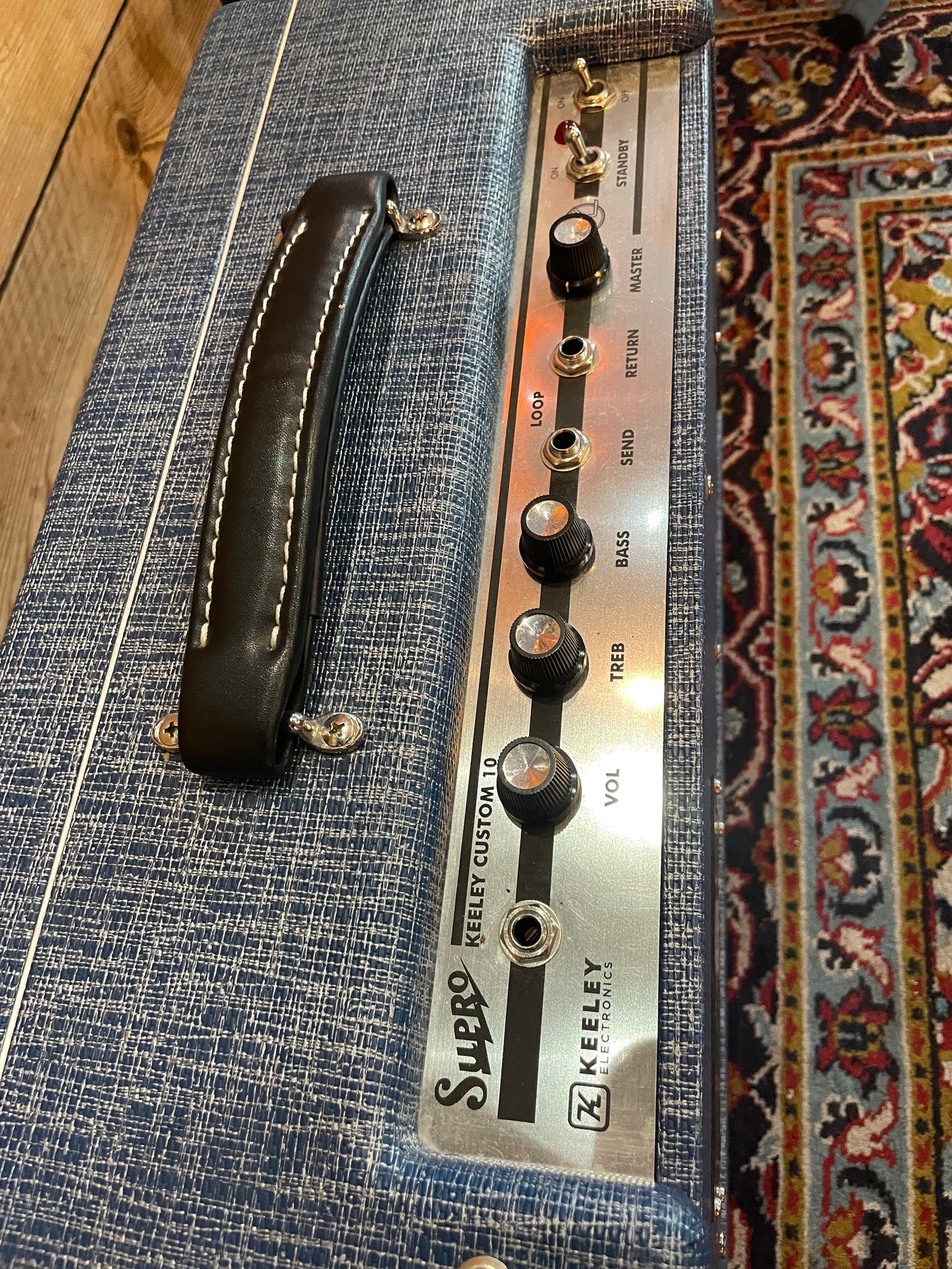 S/H Supro 1970RK Keeley Custom, 25 Watt 1x10 Valve Combo Amplifier, Blue Rhino