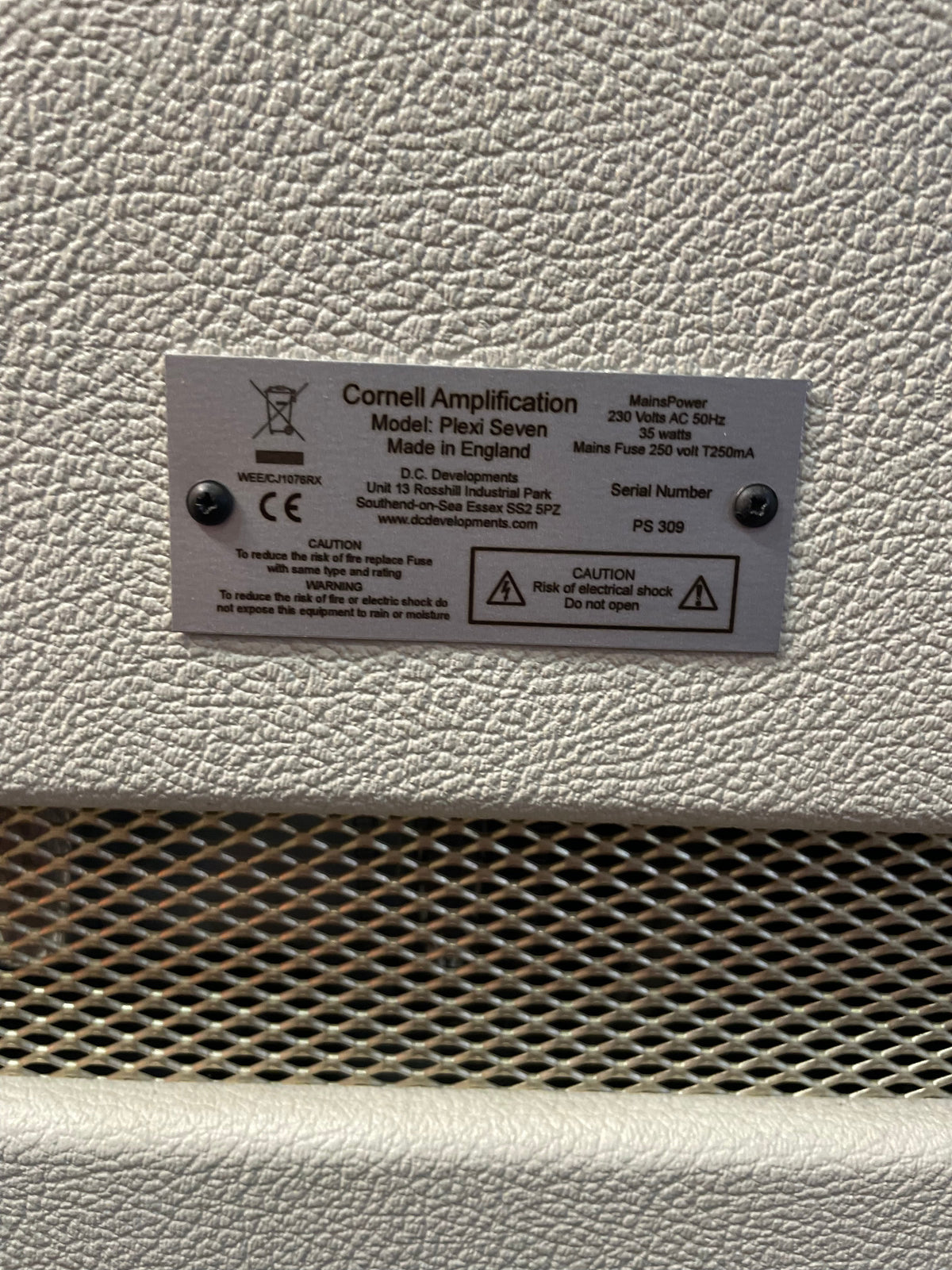 S/H Cornell Plexi Seven, 7 Watt Valvle Combo Amplifier, White