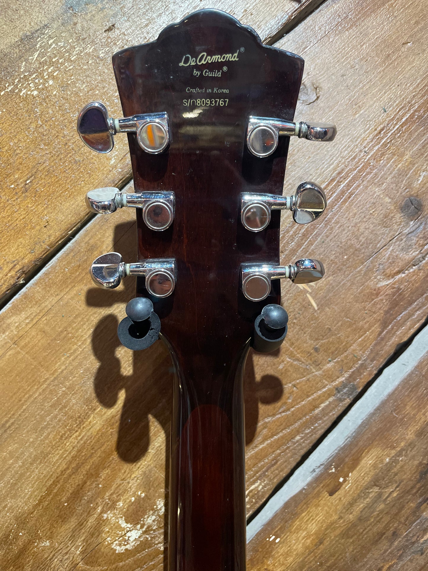 S/H 1990s DeArmond M75T Solid Body Electric Guitar, Champagne Sparkle