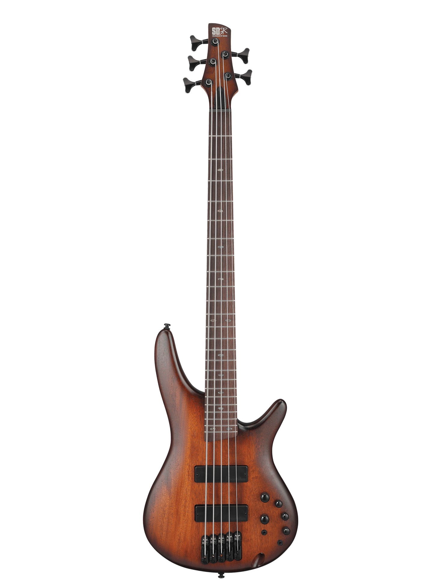 Ibanez SR505A 5-String Electric Bass, Mahogany Brown Burst Low Gloss