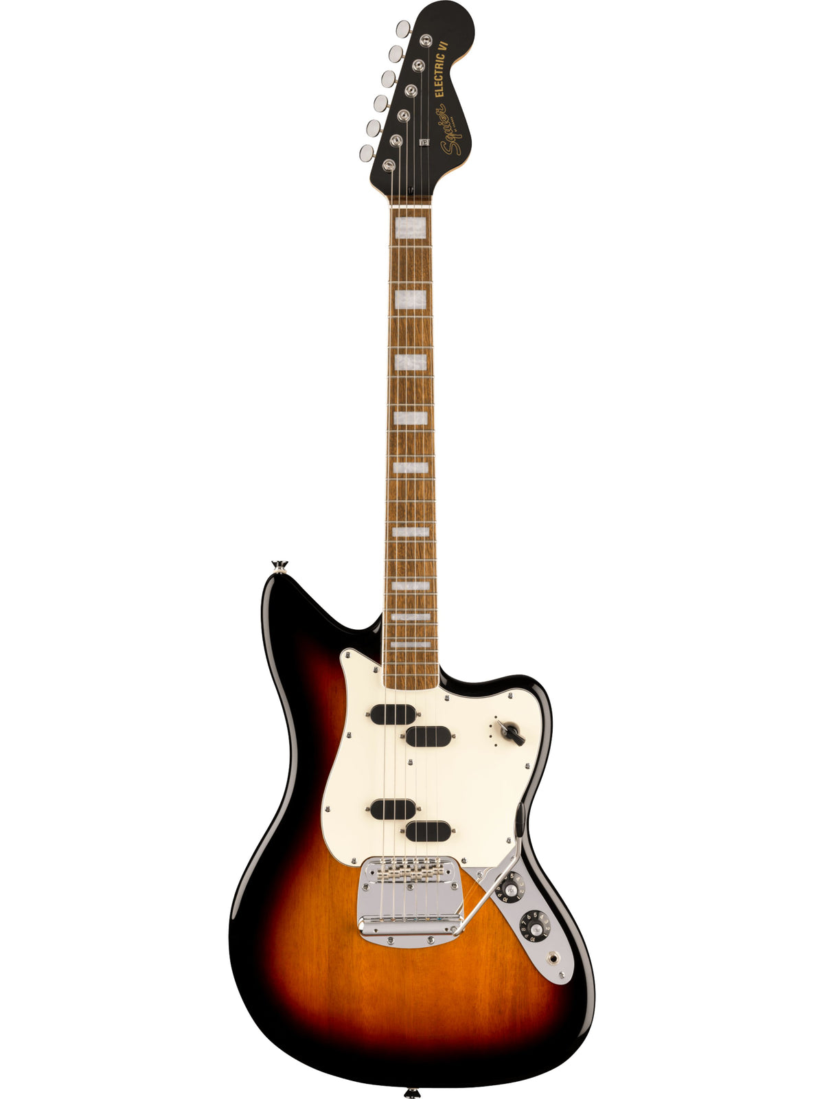 Squier Paranormal Electric VI Electric Guitar, Three Tone Sunburst