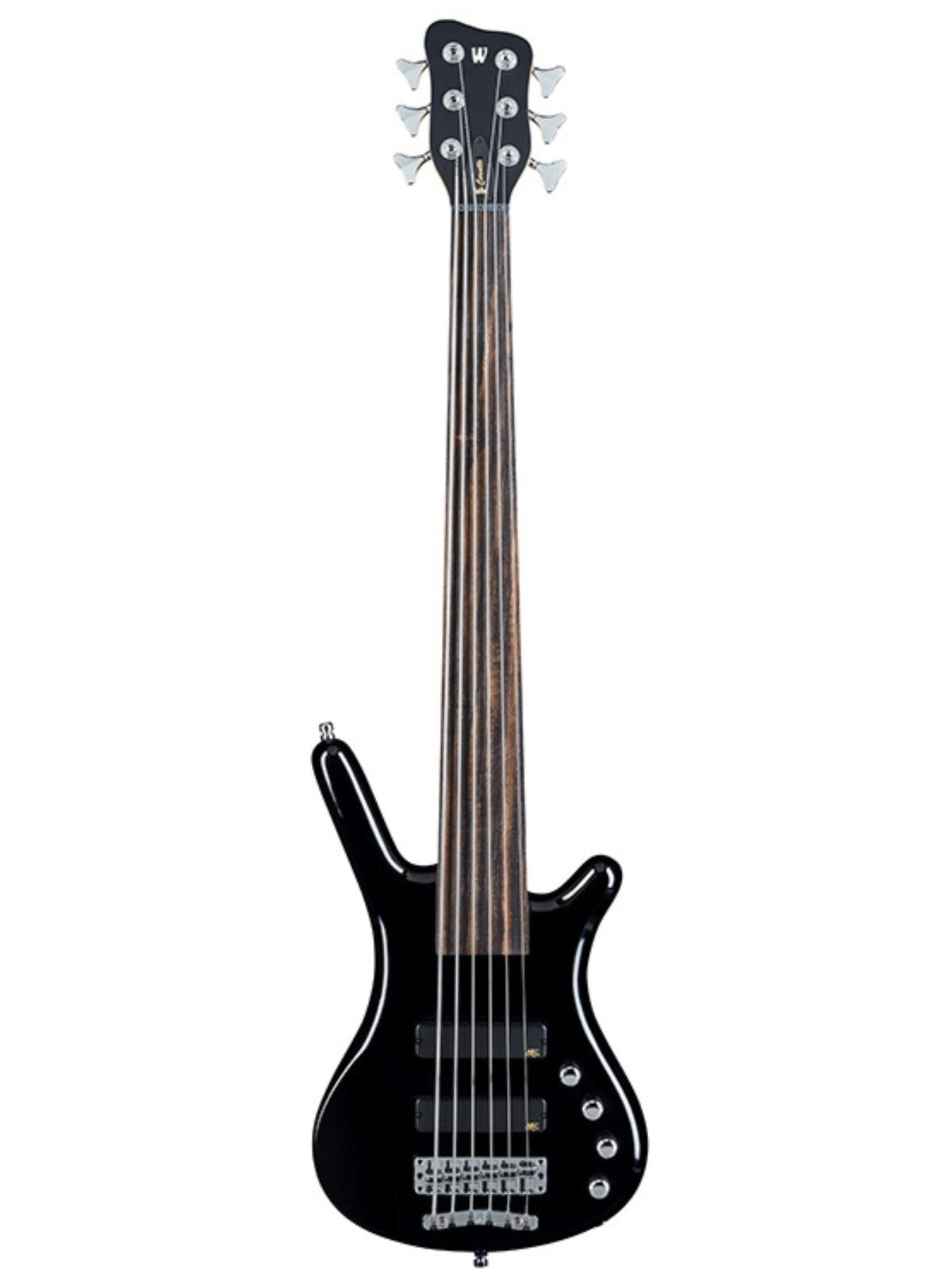 Warwick RockBass Corvette Fretless 6-String Electric Bass, Solid Black