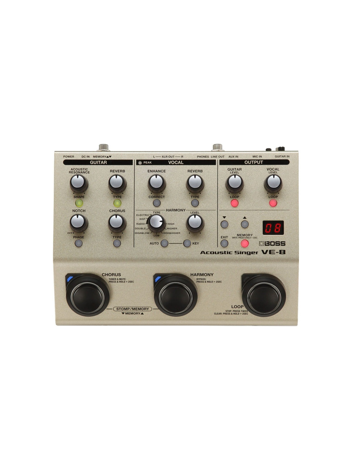 BOSS VE-8 Acoustic Singer Pedal