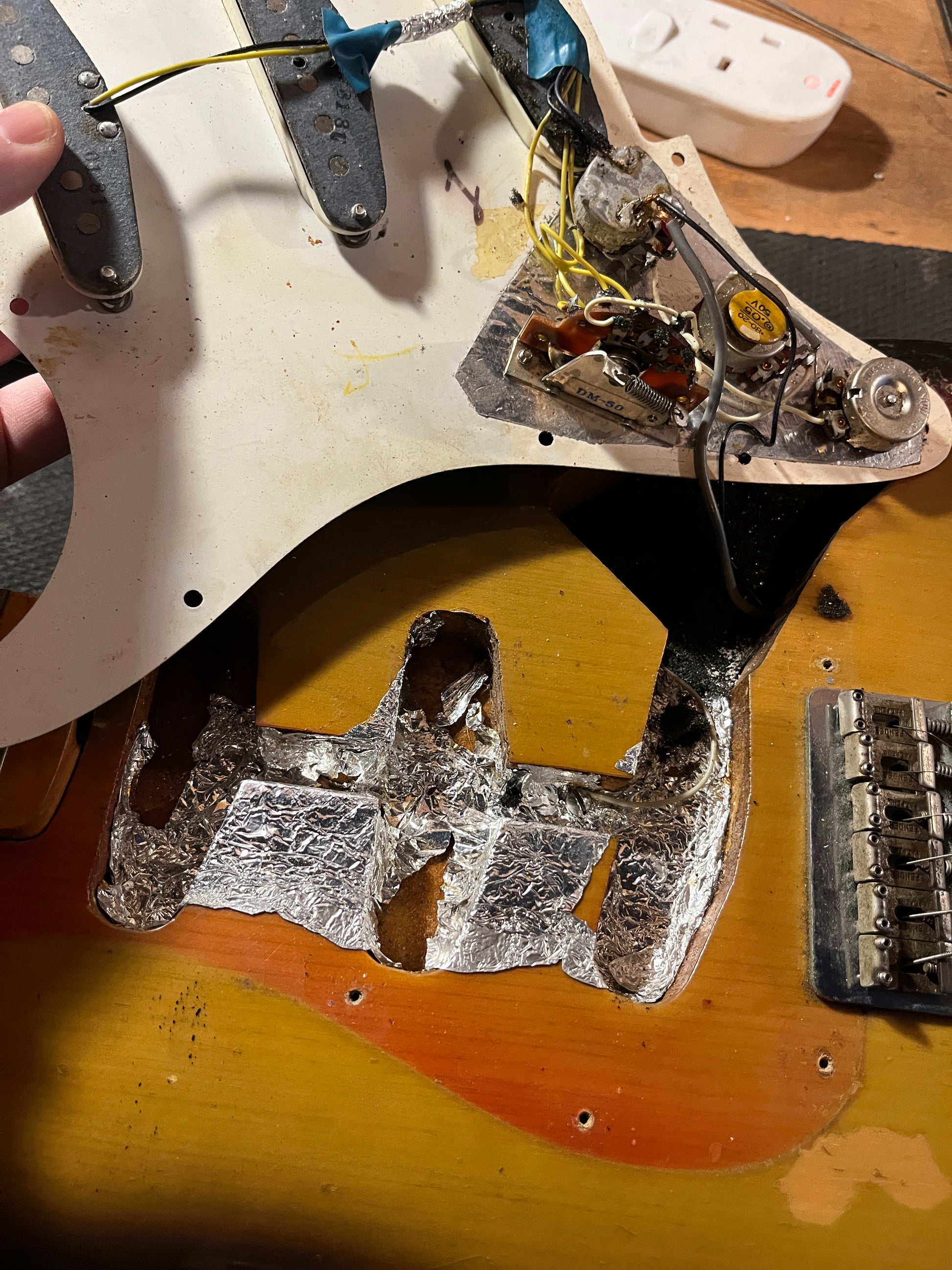S/H 1971 Fender Stratocaster, Four Bolt, John Birch Customised, Three Tone Sunburst