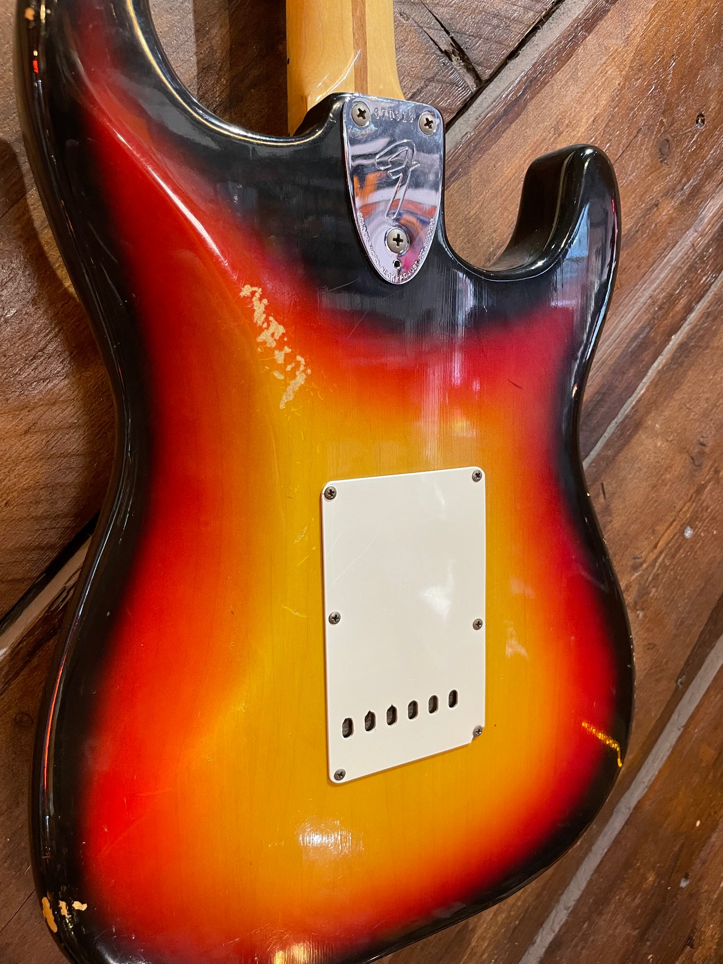 S/H 1973 Fender Stratocaster Left Handed, Three Tone Sunburst