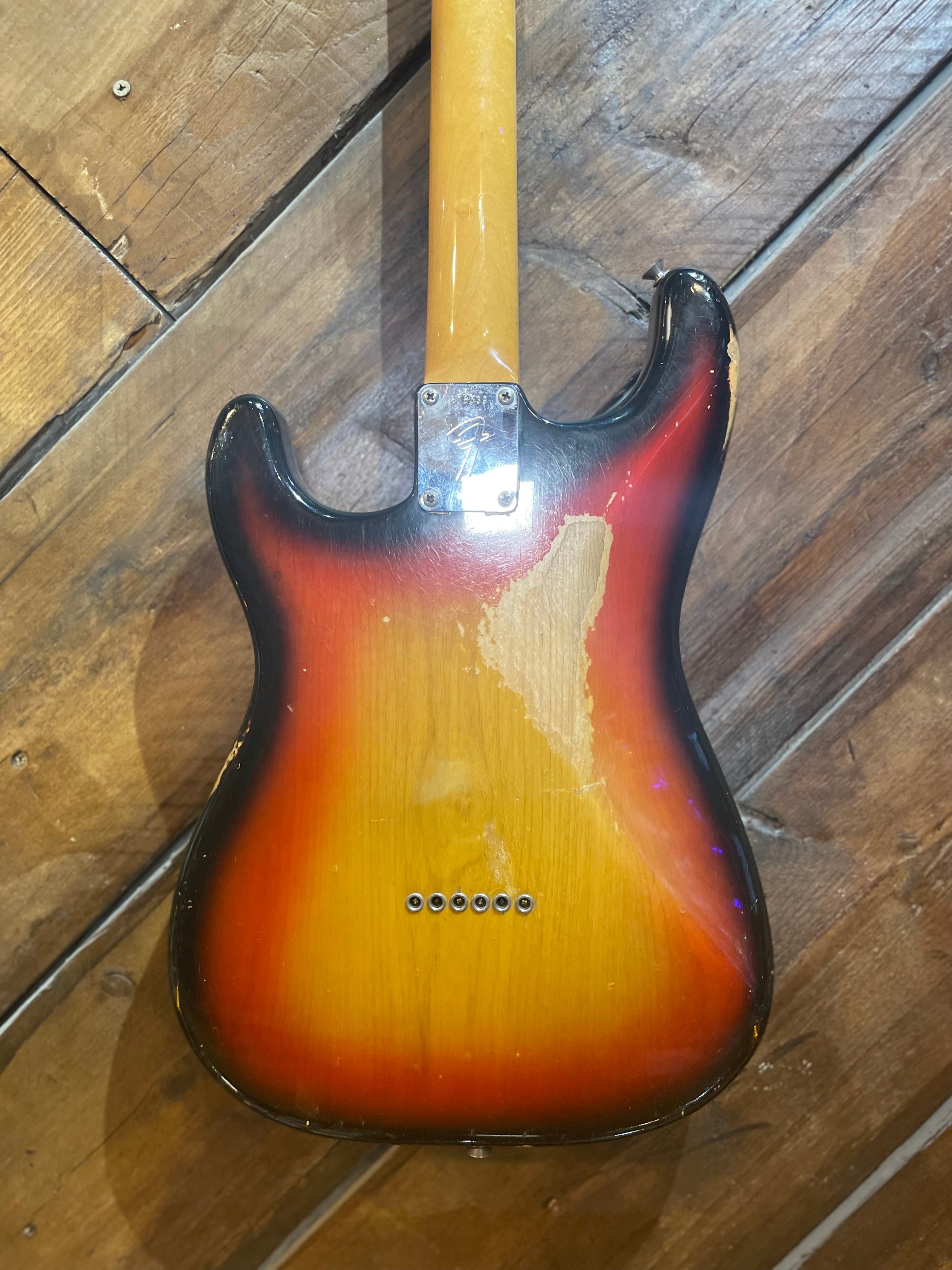 S/H 1971 Fender Stratocaster, Four Bolt, John Birch Customised, Three Tone Sunburst