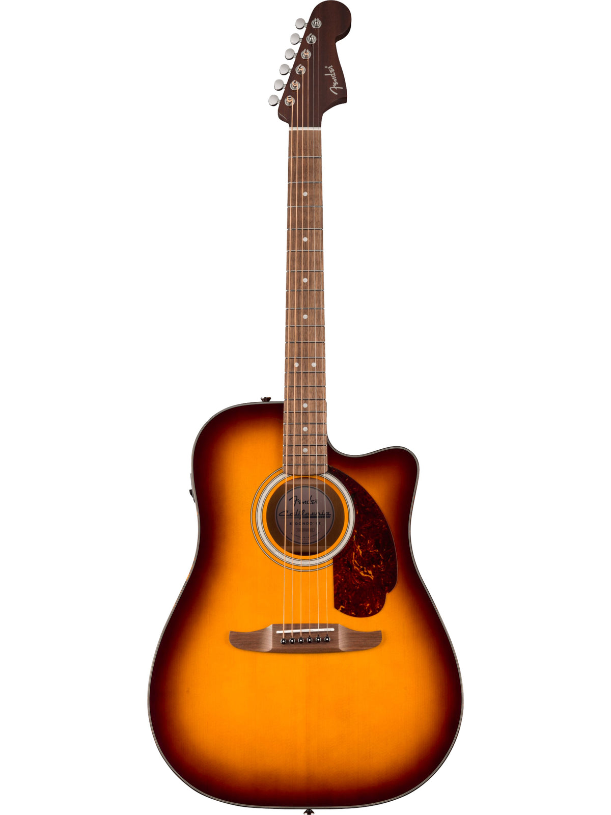 Fender California Deluxe Redondo CE Dreadnought Electro-Acoustic Guitar, Honey Sunburst