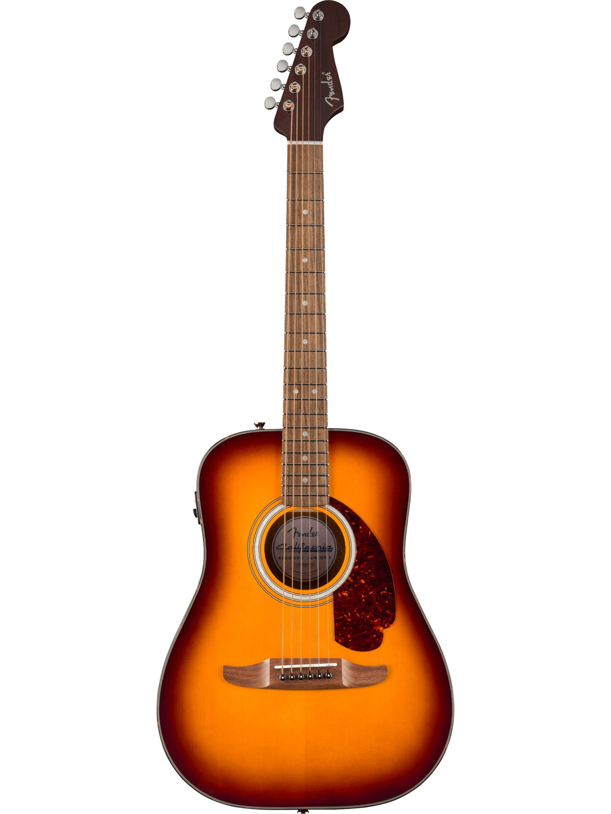 Fender California Deluxe Redondo Jr. E Dreadnought Electro-Acoustic Guitar, Honey Sunburst