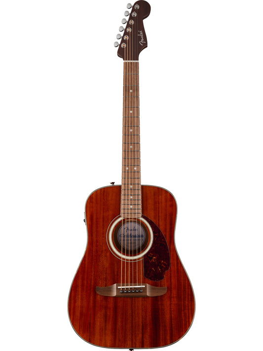 Fender California Deluxe Redondo Jr. E Dreadnought Electro-Acoustic Guitar, Natural Mahogany