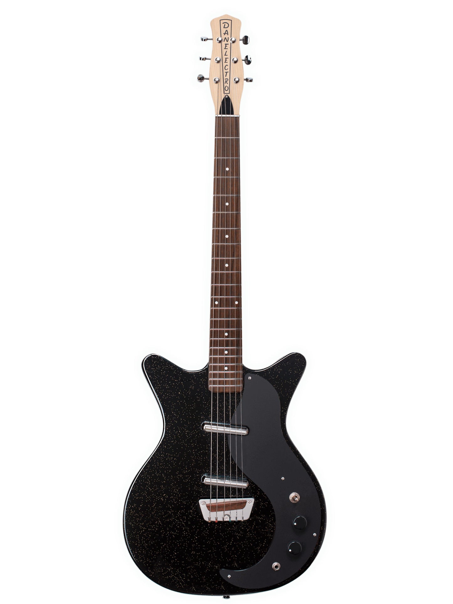Danelectro Glitter '59 Electric Guitar, Black & Gold Glitter