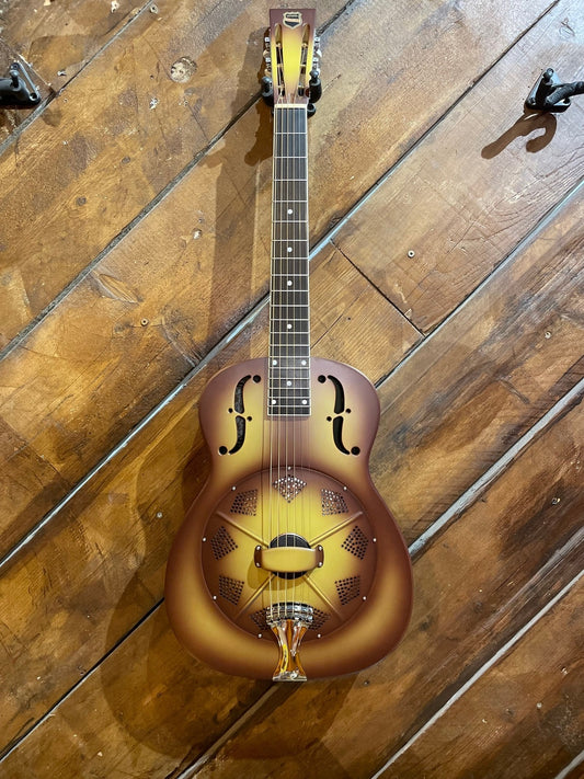 National Triolian 14 Fret Resonator, Walnut Brown & Gold Burst