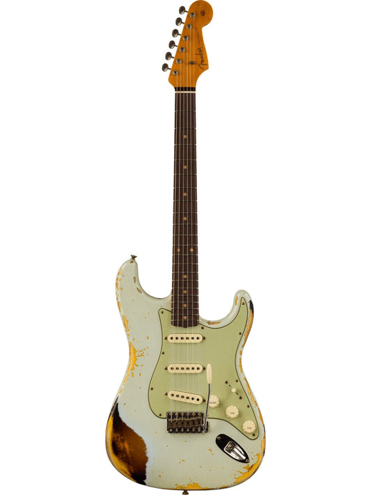 Fender Custom Shop 1960 Stratocaster Heavy Relic, Aged Sonic Blue Over Sunburst