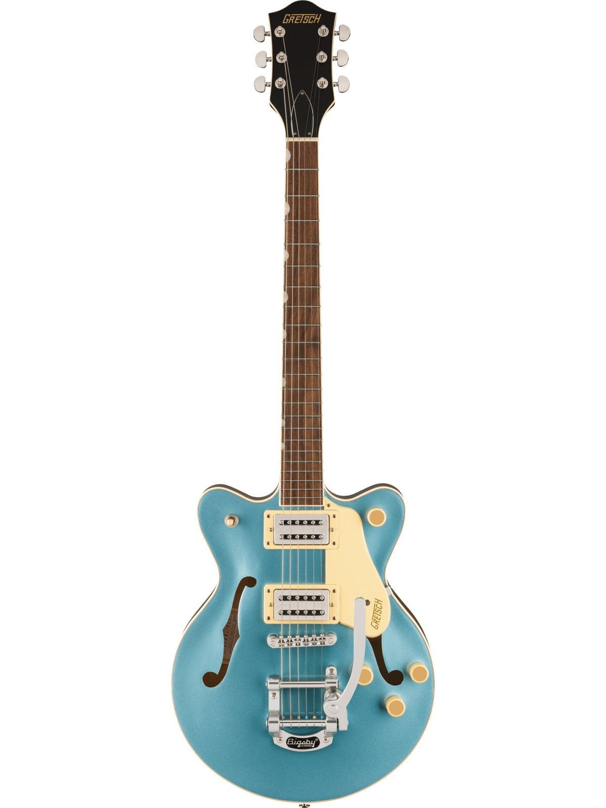 G2655T Streamliner Center Block Jr. Double-Cut with Bigsby, Broad'Tron BT-2S Pickups, Arctic Blue
