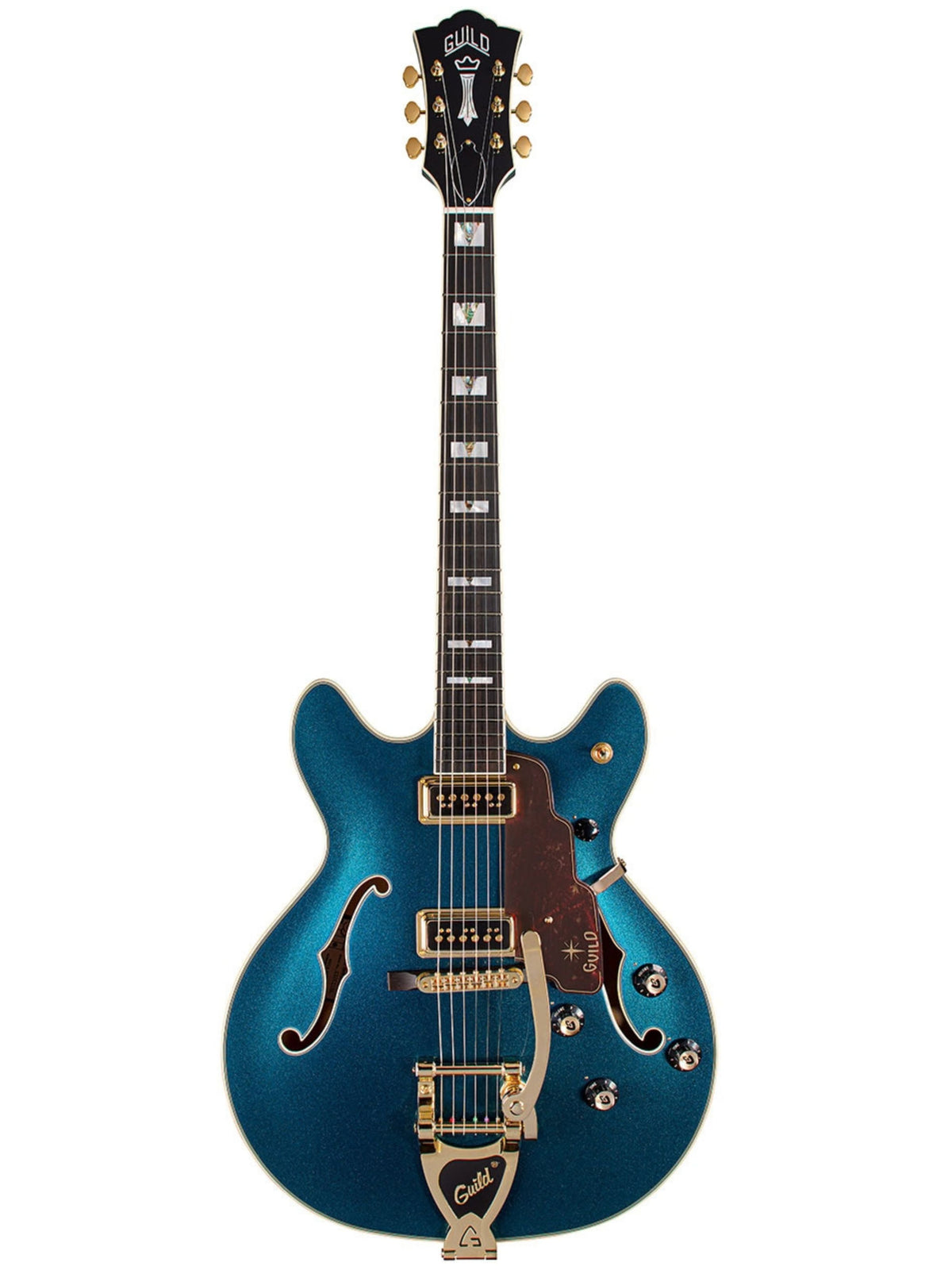 Guild Starfire Custom DC GVT GH Semi-Hollow Electric Guitar, Teal The Deal