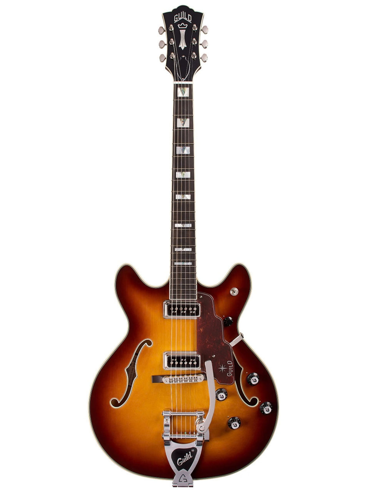 Guild Starfire Deluxe DC Semi-Hollow Electric Guitar, Sweet Tea