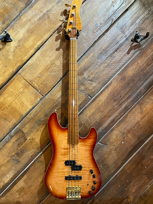S/H Sire Marcus Miller P-10 Fretless Bass, FMT Tobacco Sunburst