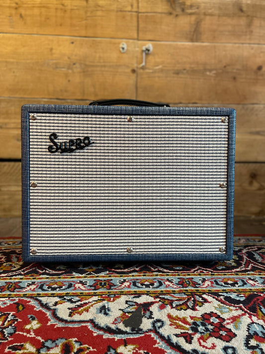 S/H Supro 1970RK Keeley Custom, 25 Watt 1x10 Valve Combo Amplifier, Blue Rhino