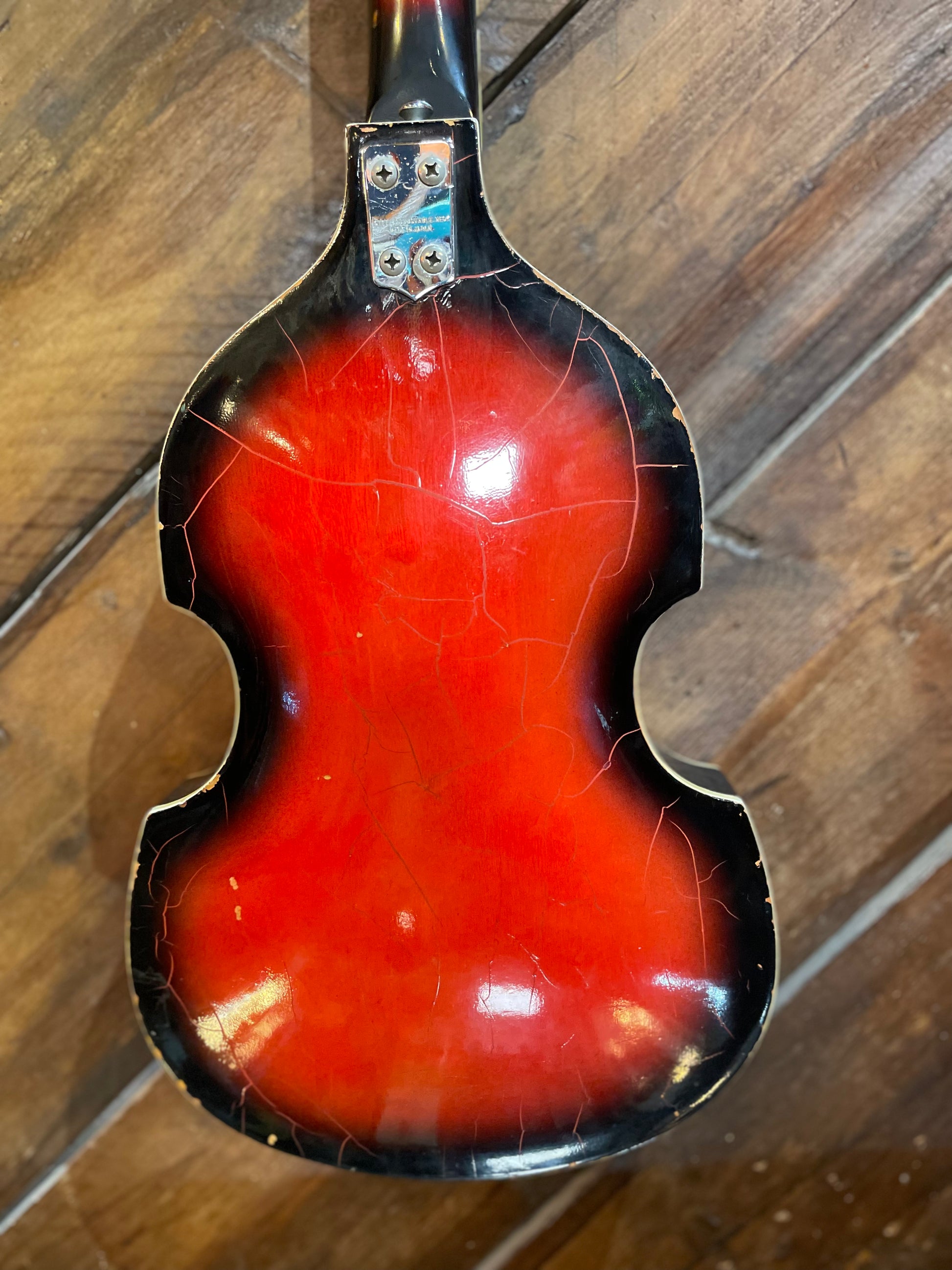 S/H 1960 Domino Japan Violin Beatle Bass, Red Burst