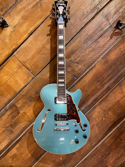 S/H D'Angelico Premiere SS Semi-Hollow Electric Guitar, Ocean Turquoise