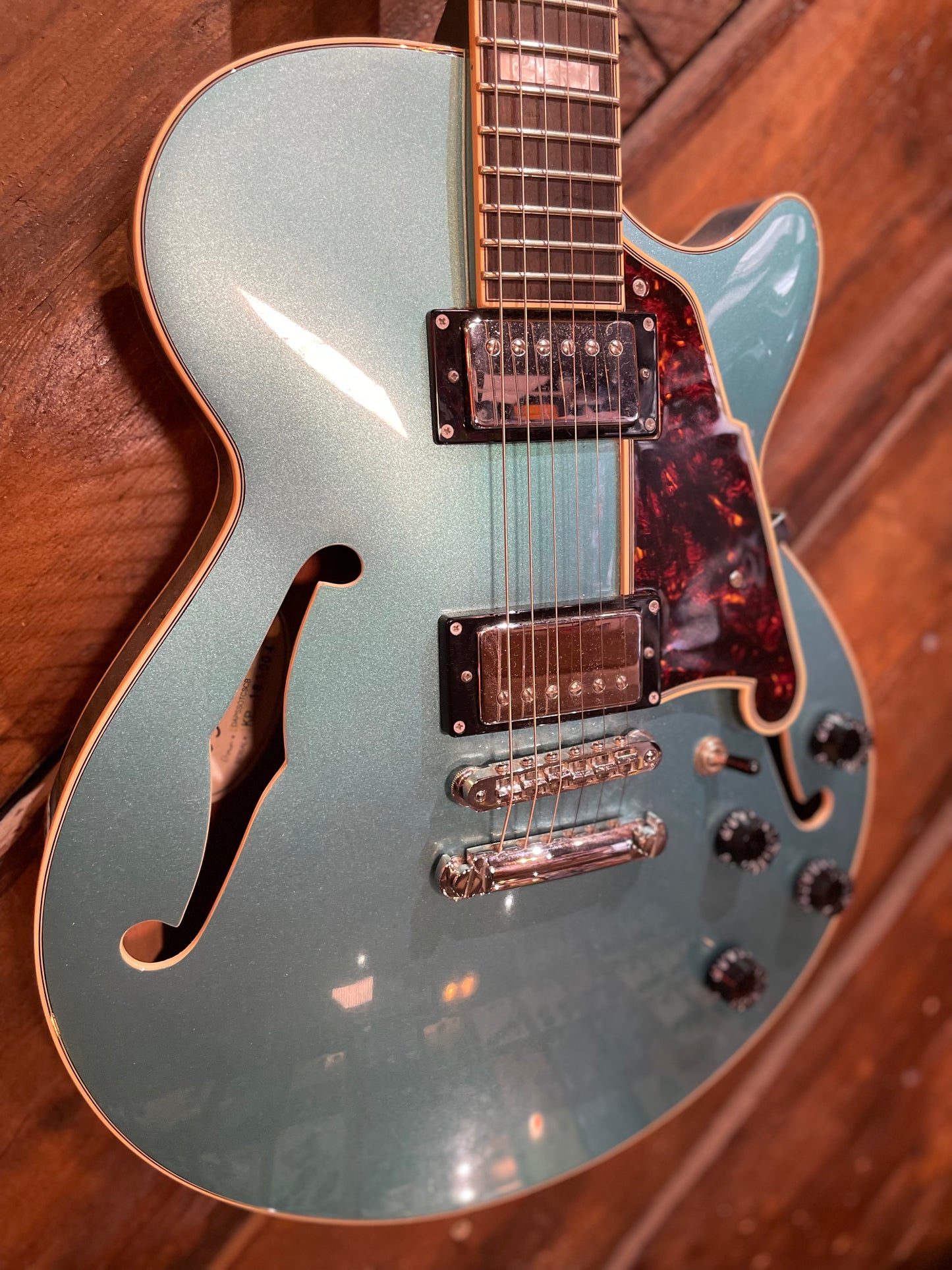 S/H D'Angelico Premiere SS Semi-Hollow Electric Guitar, Ocean Turquoise