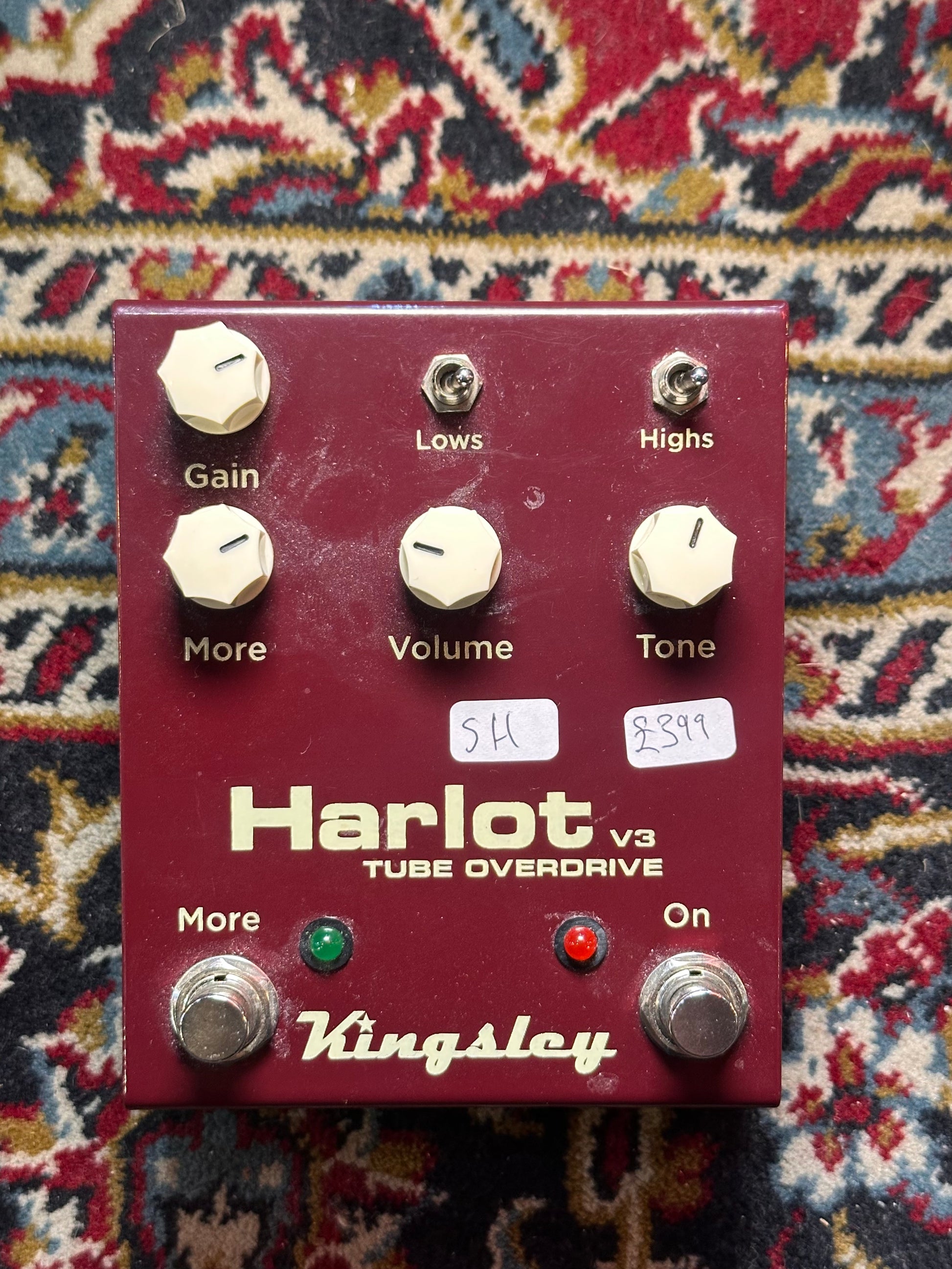 S/H Kingsley Harlot V3, Tube Overdrive Pedal