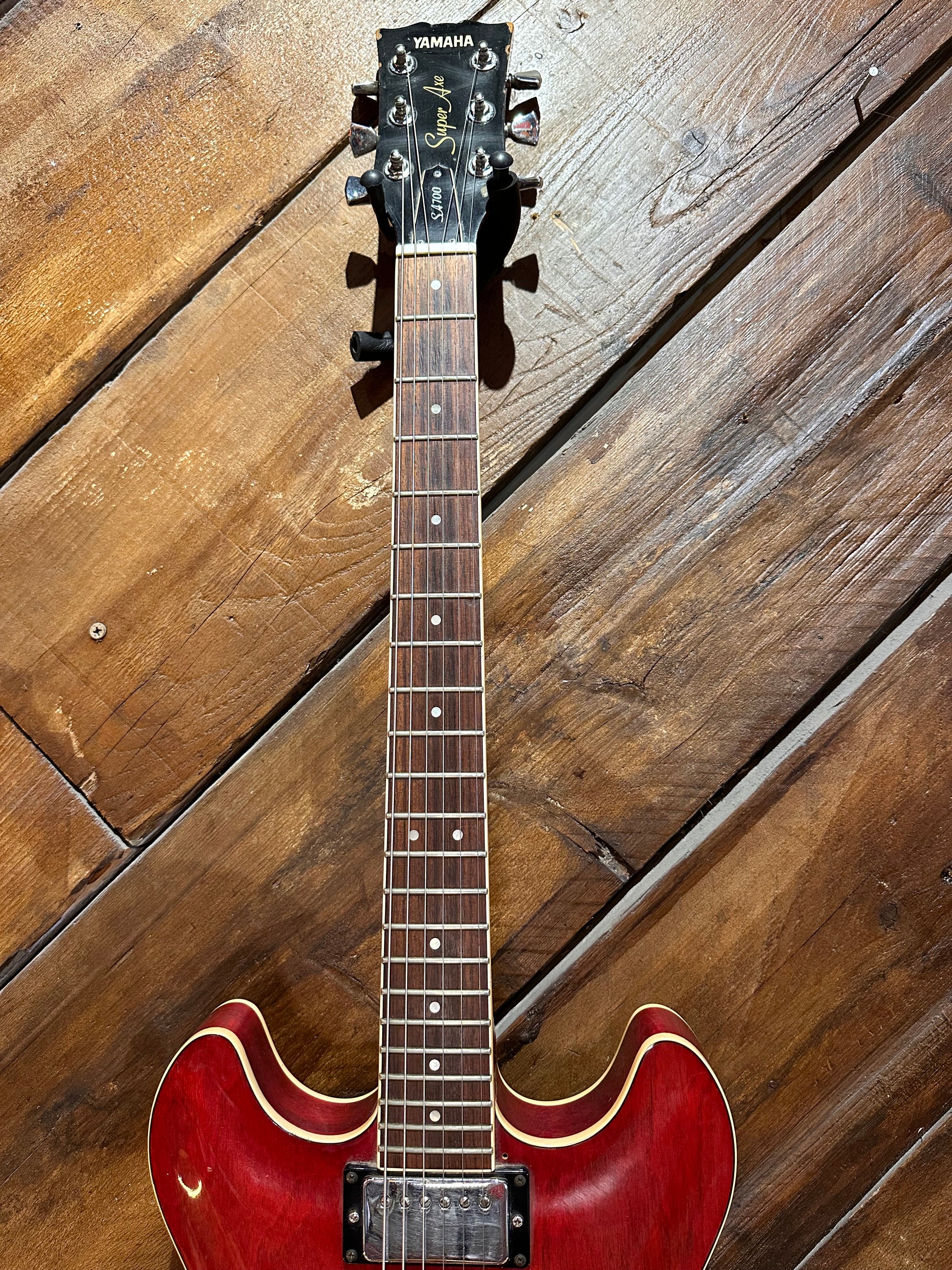 S/H 1979 Yamaha Super Axe SA700 Semi-Hollow Electric Guitar, Persimmon Red