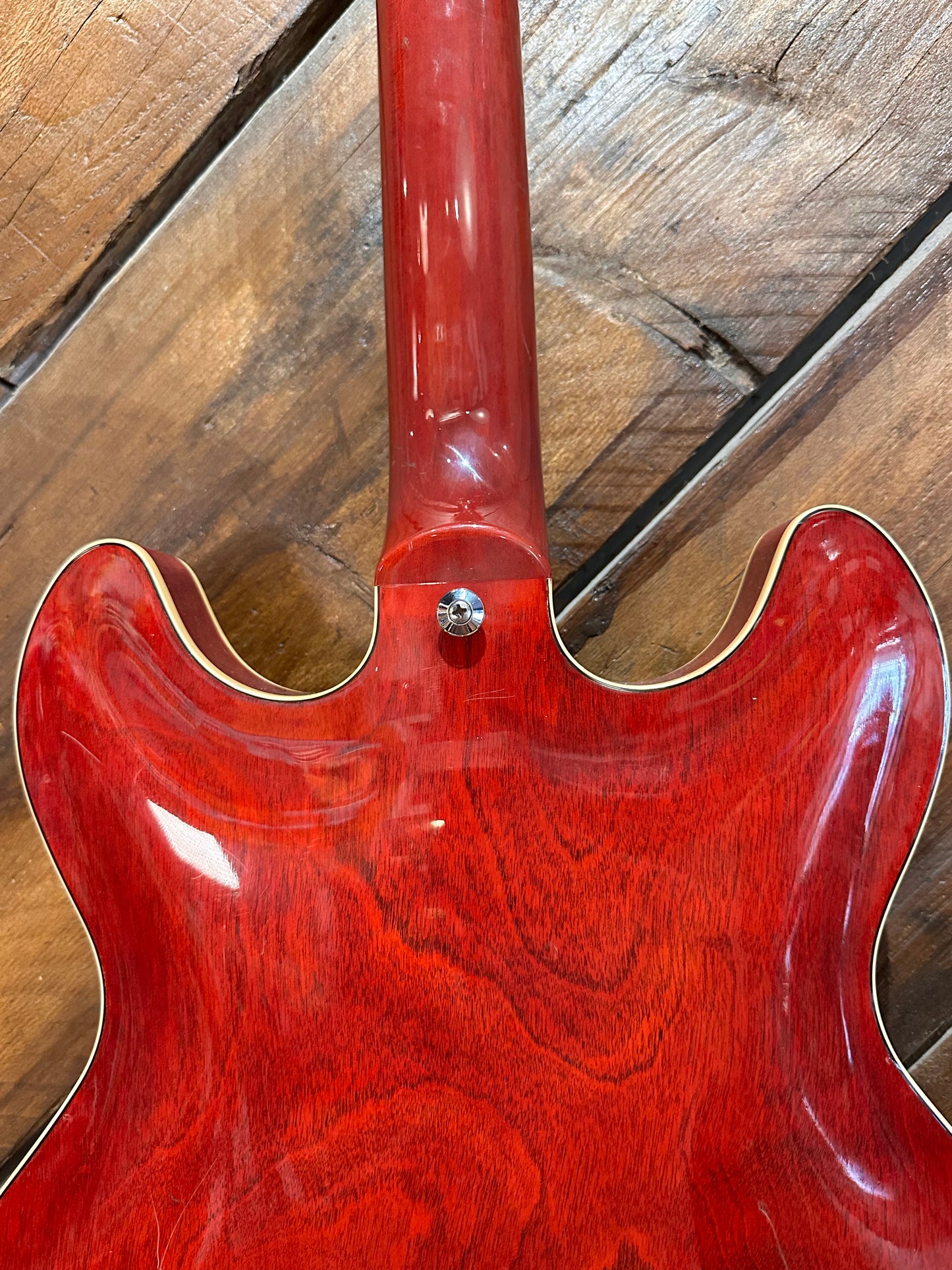 S/H 1979 Yamaha Super Axe SA700 Semi-Hollow Electric Guitar, Persimmon Red