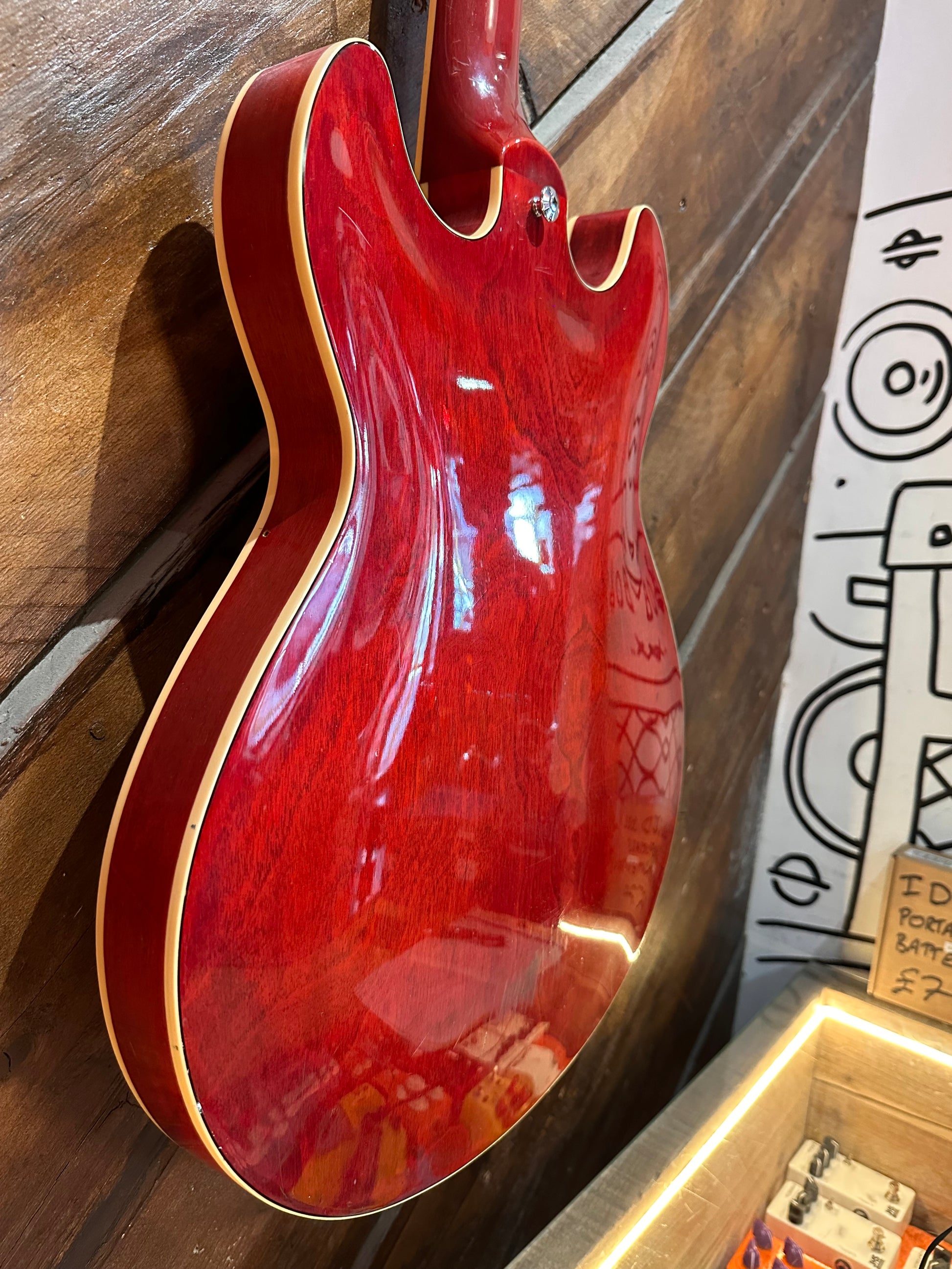 S/H 1979 Yamaha Super Axe SA700 Semi-Hollow Electric Guitar, Persimmon Red
