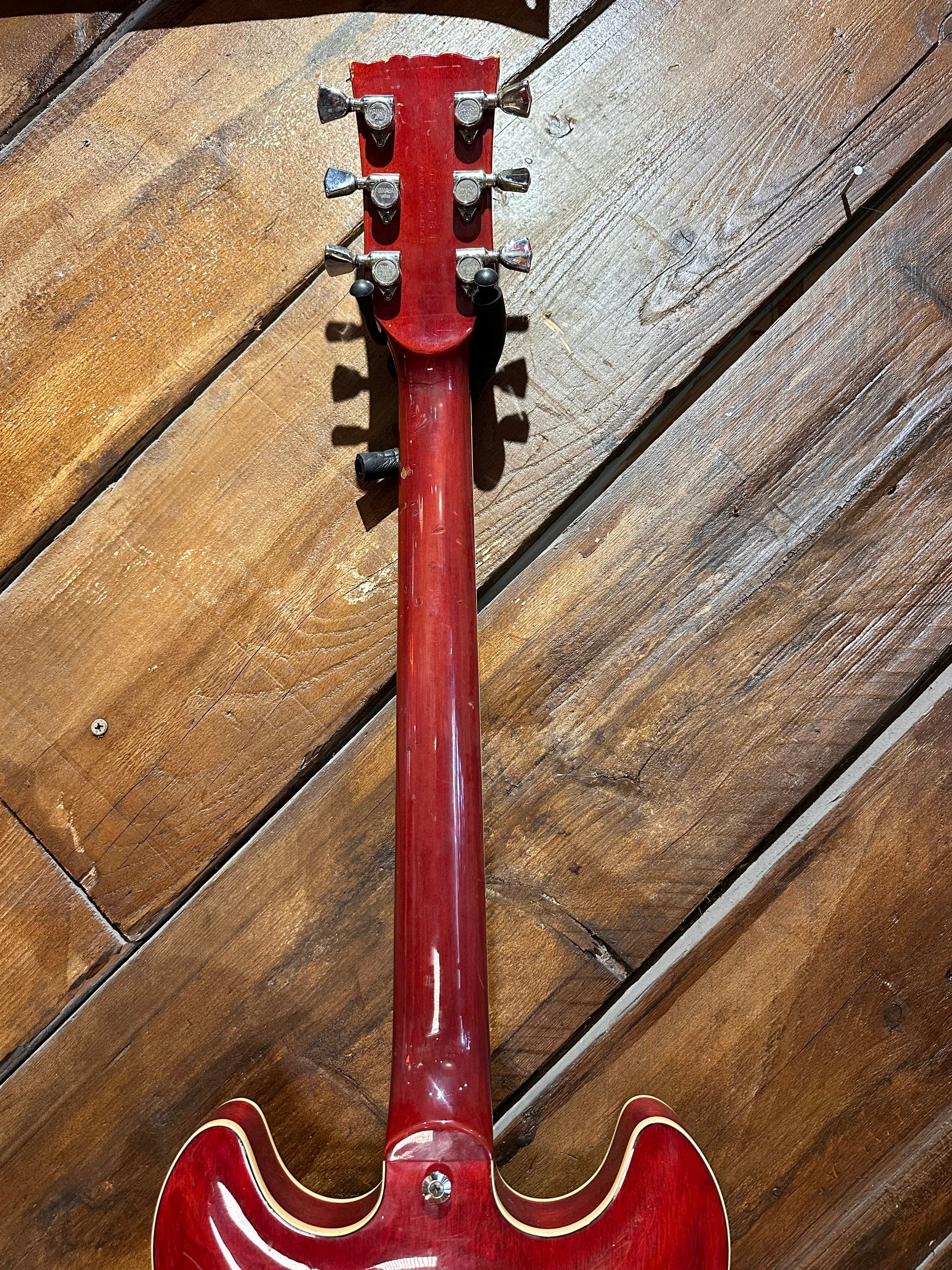 S/H 1979 Yamaha Super Axe SA700 Semi-Hollow Electric Guitar, Persimmon Red