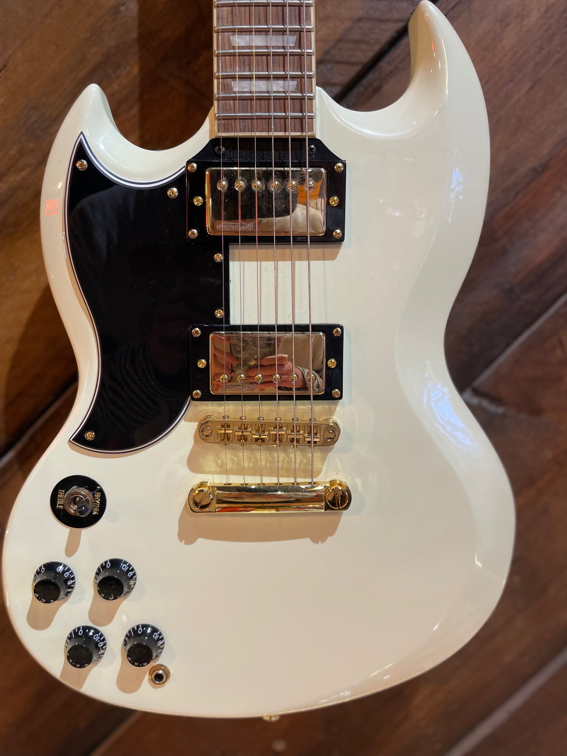 S/H Vintage VS6VW SG Replica Left Handed Electric Guitar, Alpine White