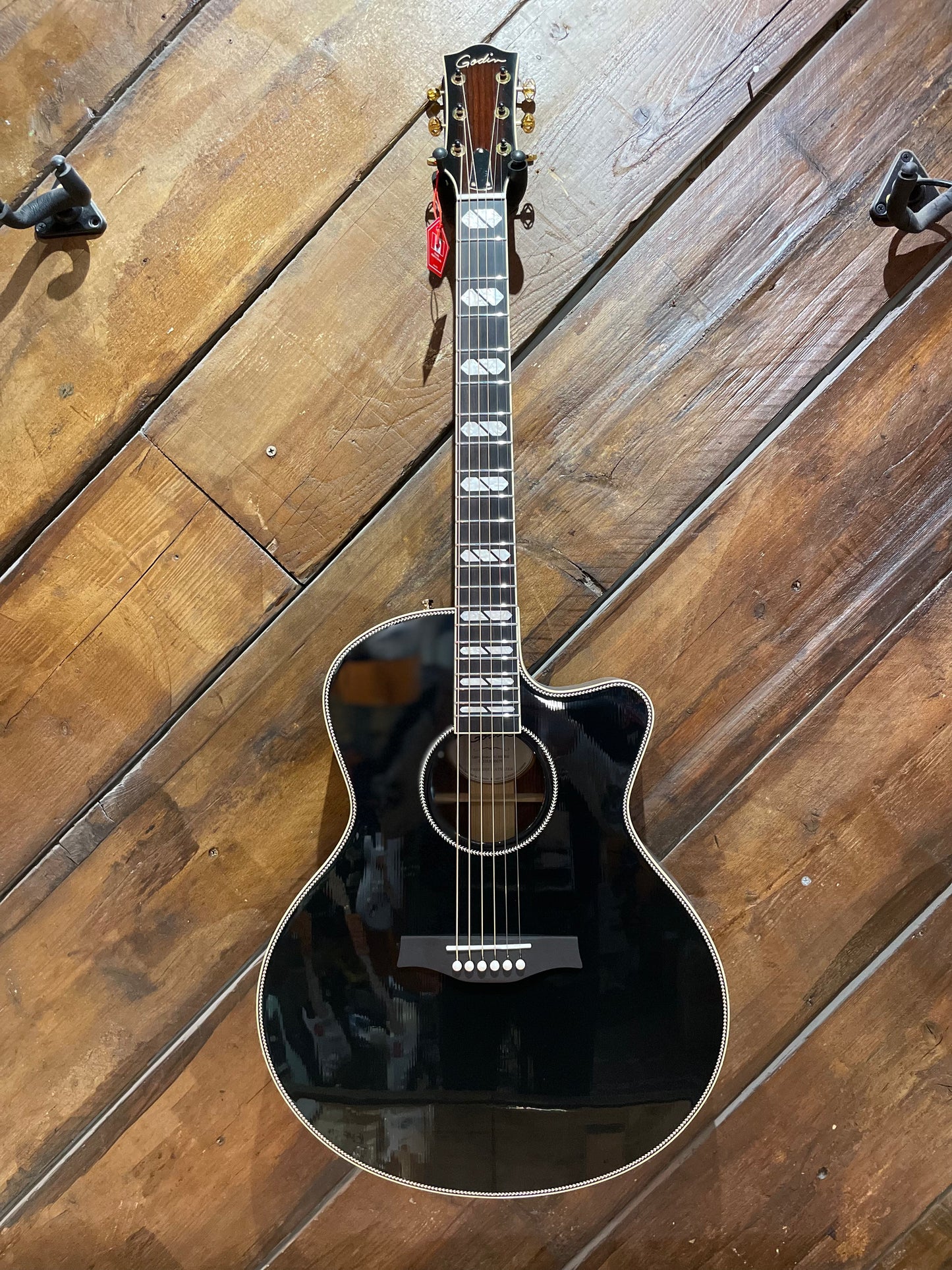 Godin Connaisseur MJ Electro Acoustic Guitar, Black NEW