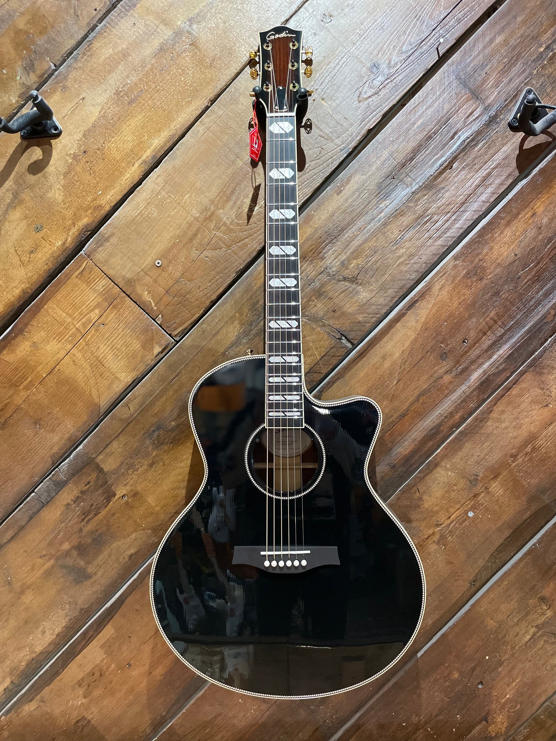 Godin Connaisseur MJ Electro Acoustic Guitar, Black NEW