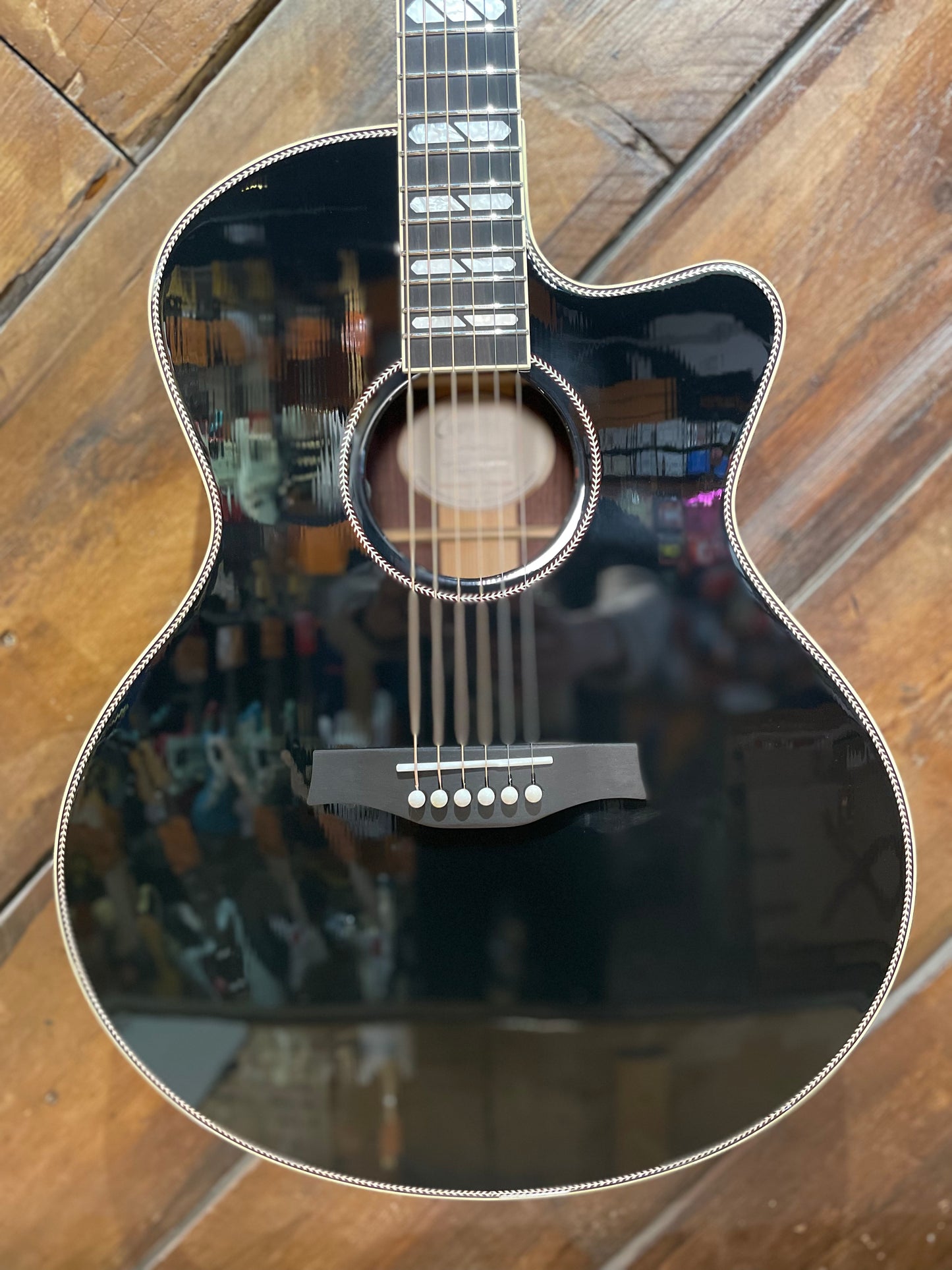 Godin Connaisseur MJ Electro Acoustic Guitar, Black NEW