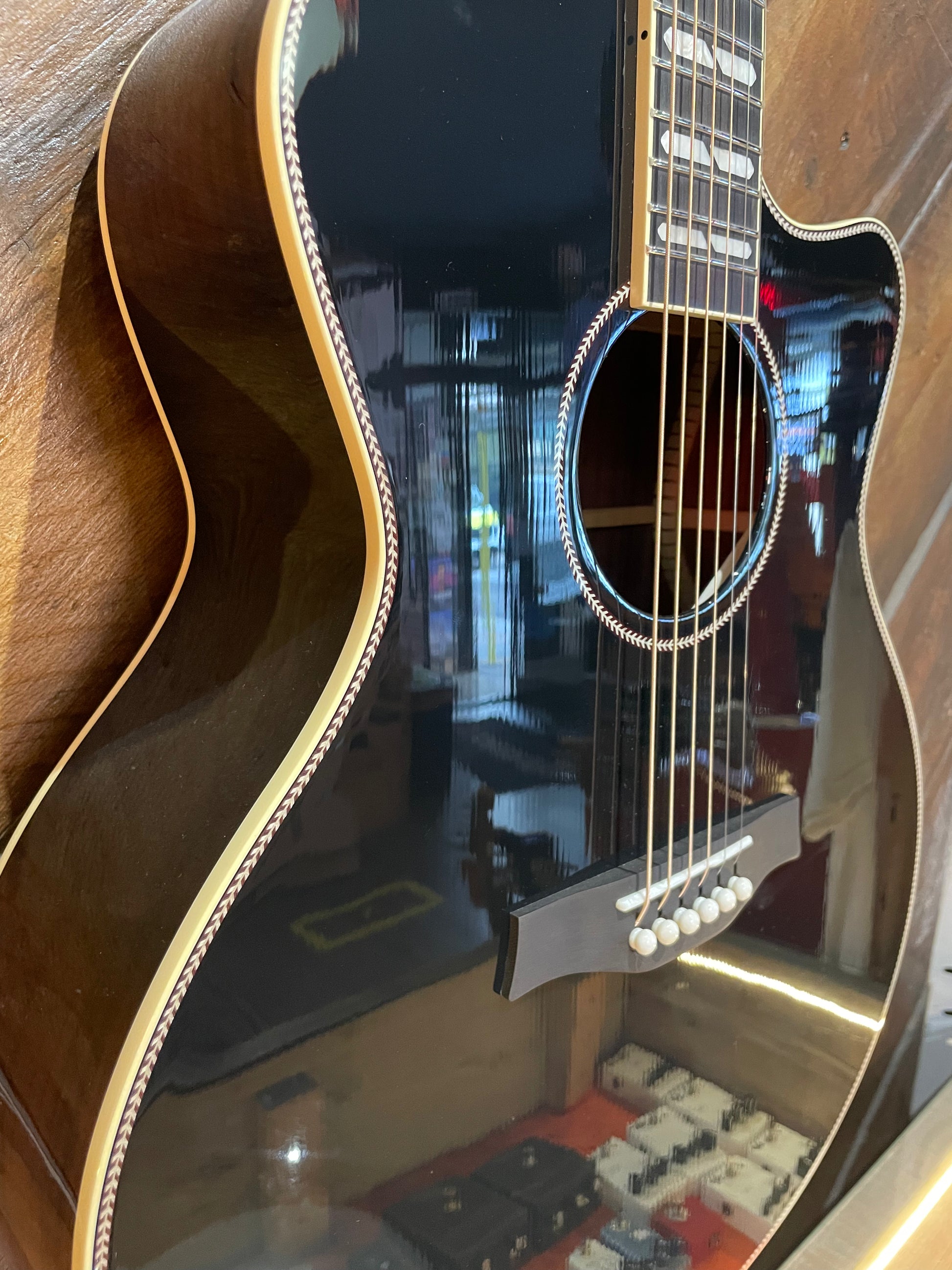 Godin Connaisseur MJ Electro Acoustic Guitar, Black NEW