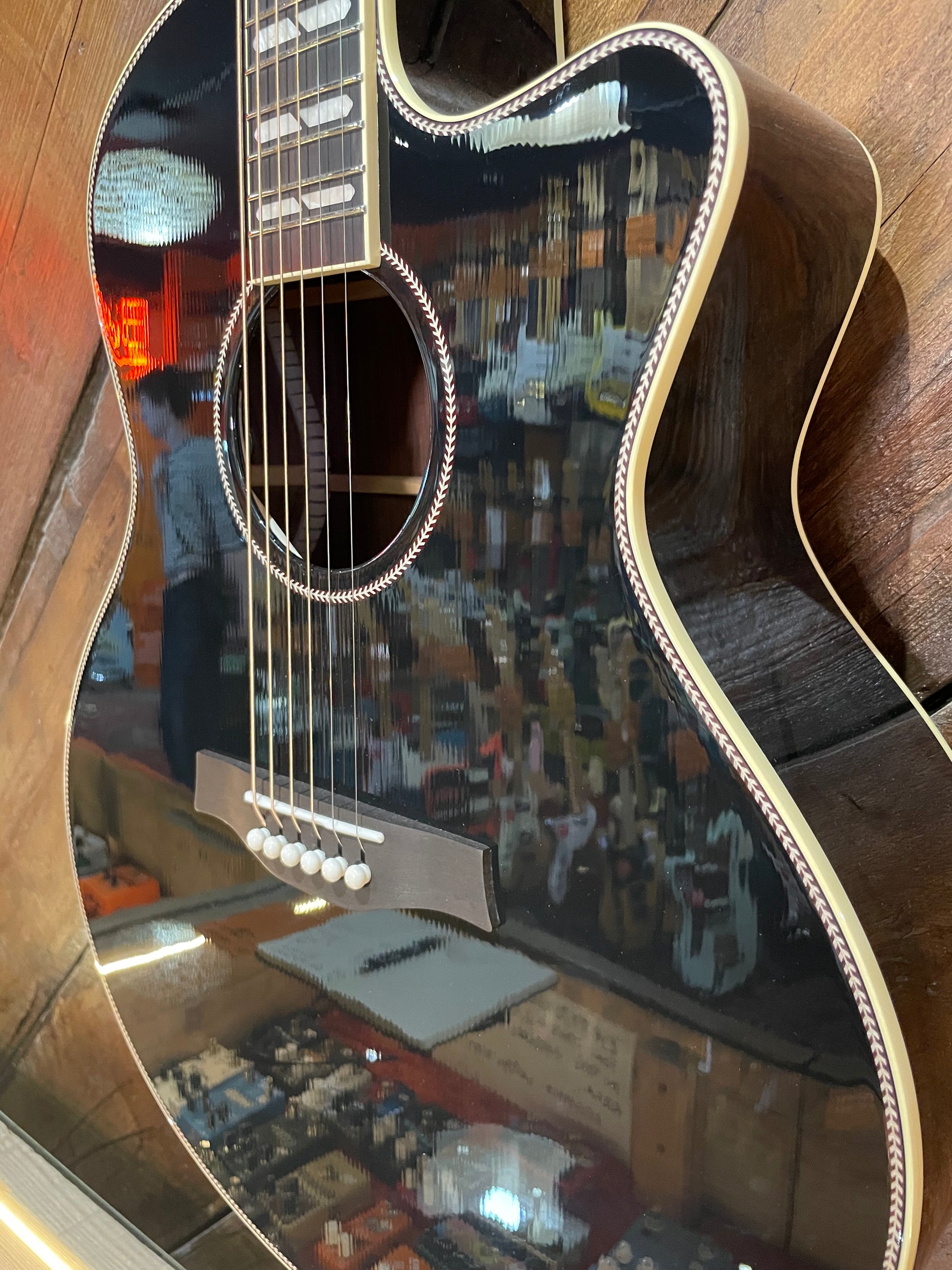 Godin Connaisseur MJ Electro Acoustic Guitar, Black NEW