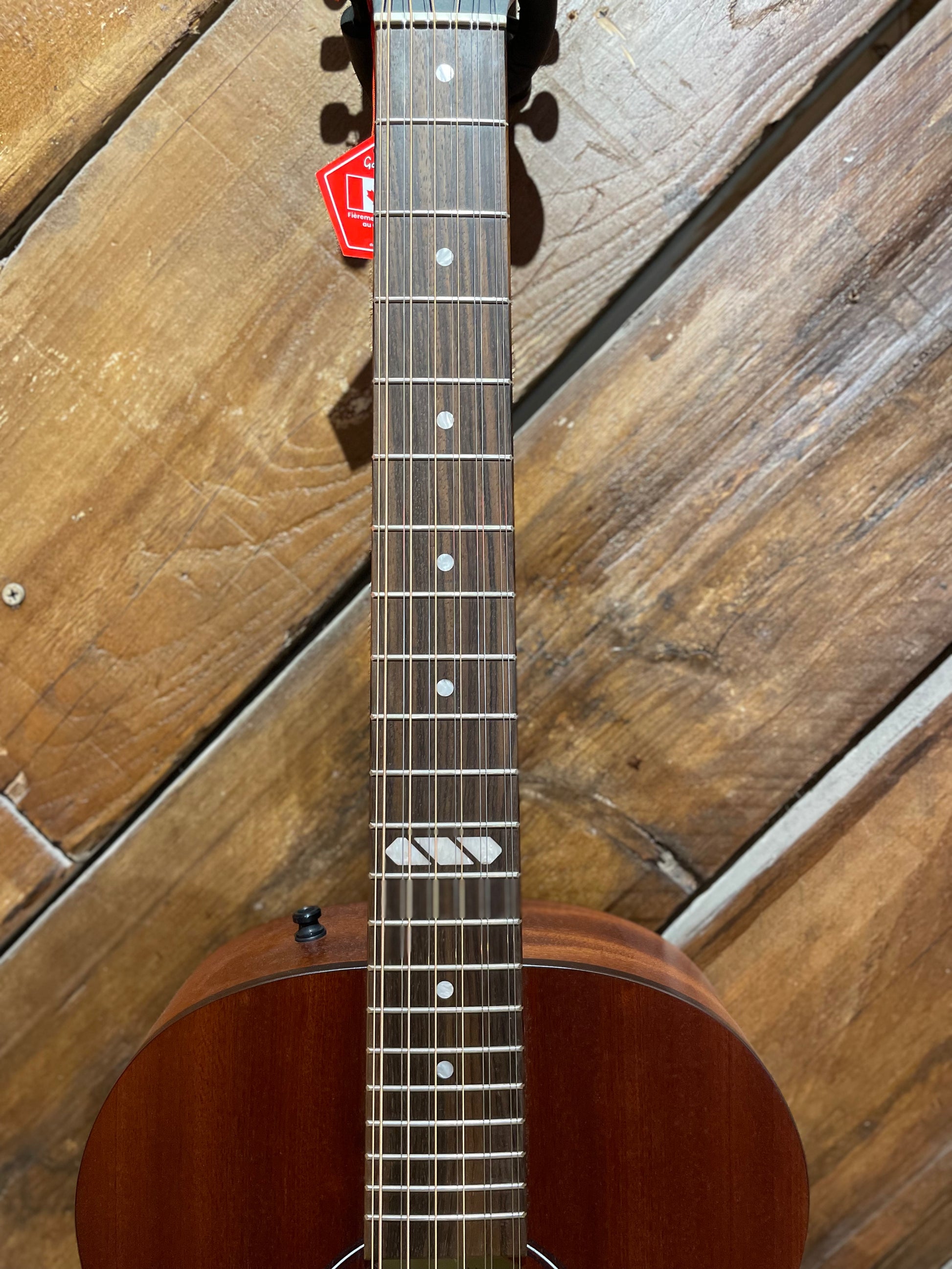 Godin Mahogany Folk 12 String Acoustic Guitar, Rustic Burst A/E NEW