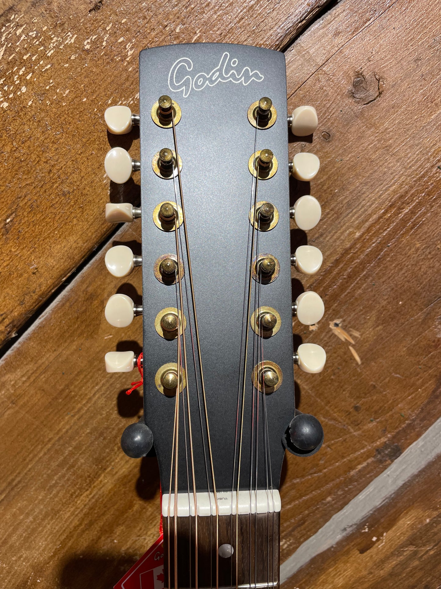Godin Mahogany Folk 12 String Acoustic Guitar, Rustic Burst A/E NEW