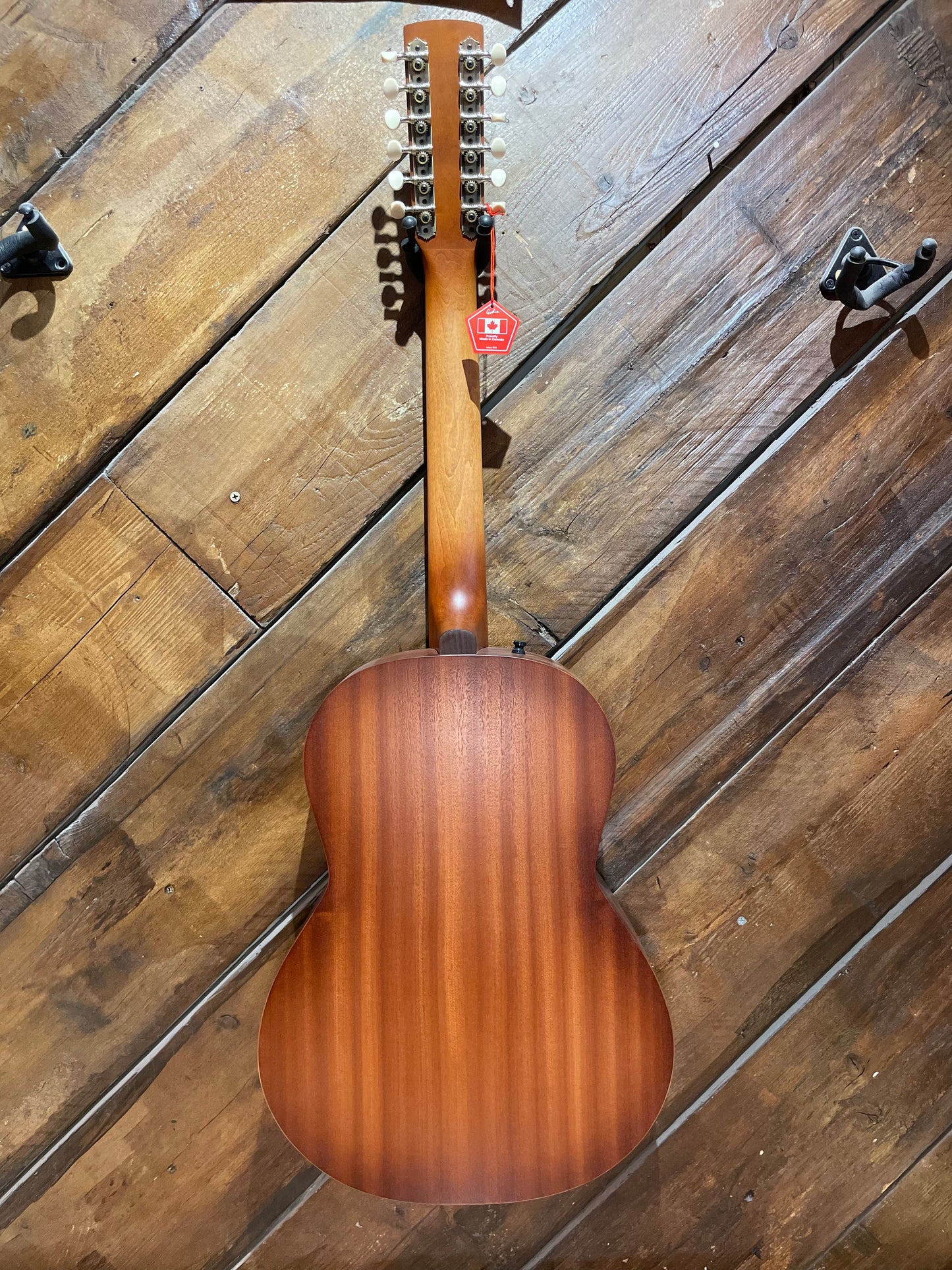 Godin Mahogany Folk 12 String Acoustic Guitar, Rustic Burst A/E NEW