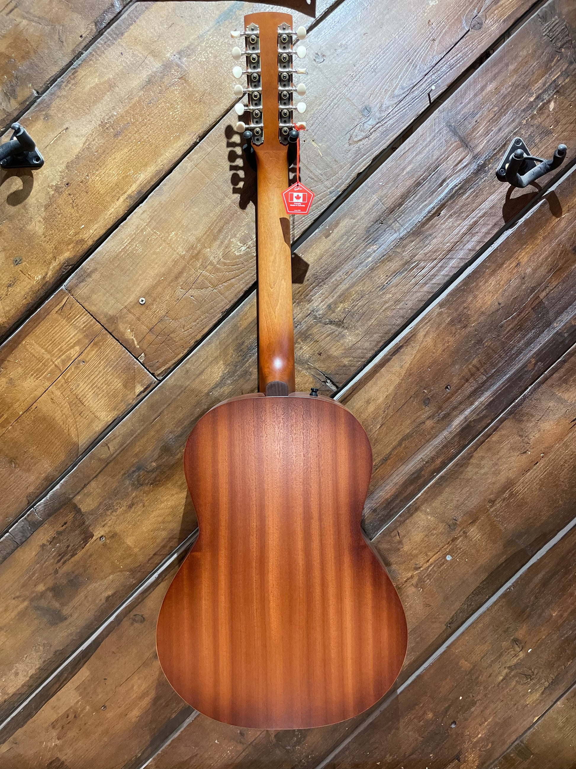 Godin Mahogany Folk 12 String Acoustic Guitar, Rustic Burst A/E NEW
