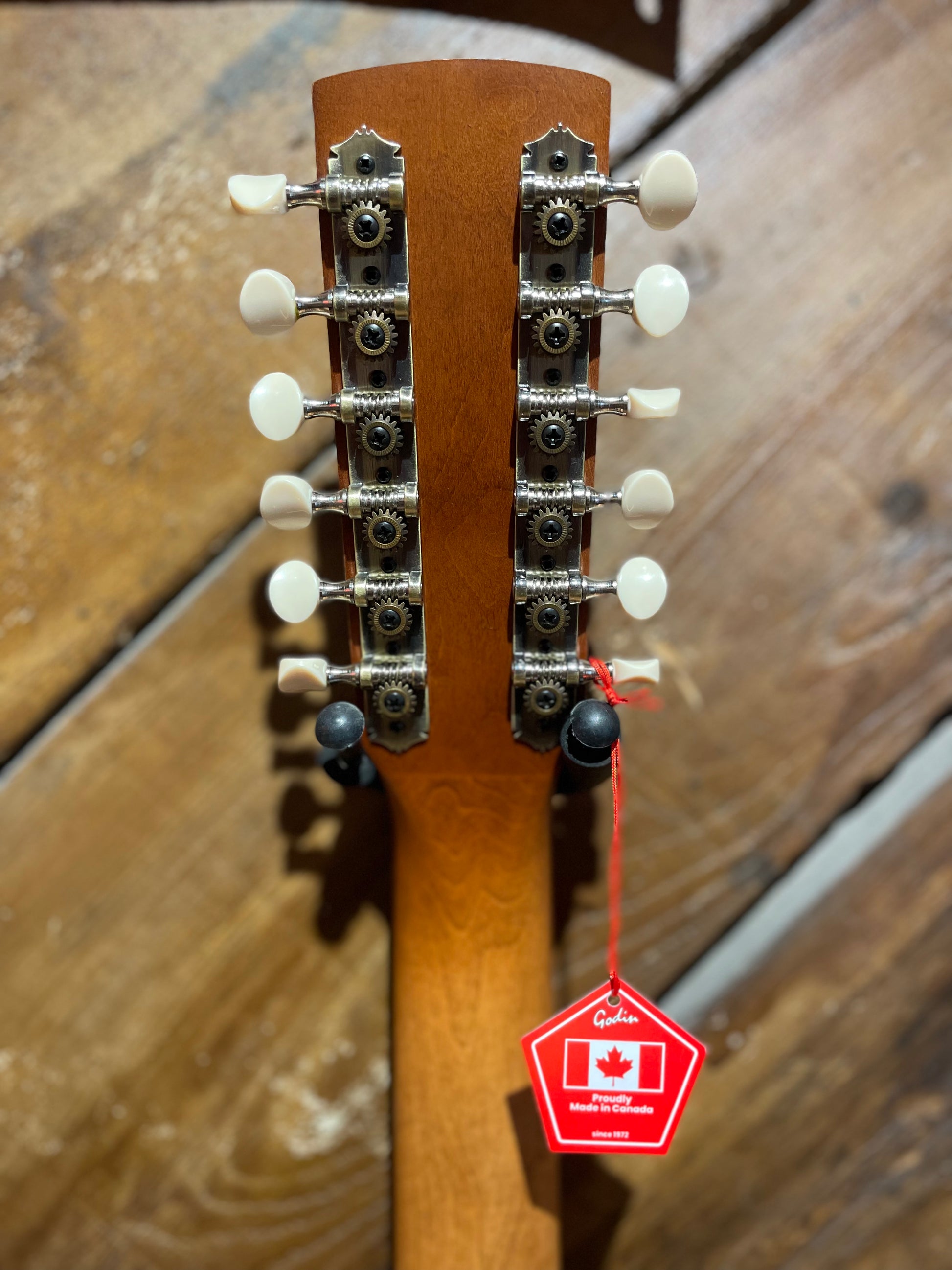 Godin Mahogany Folk 12 String Acoustic Guitar, Rustic Burst A/E NEW