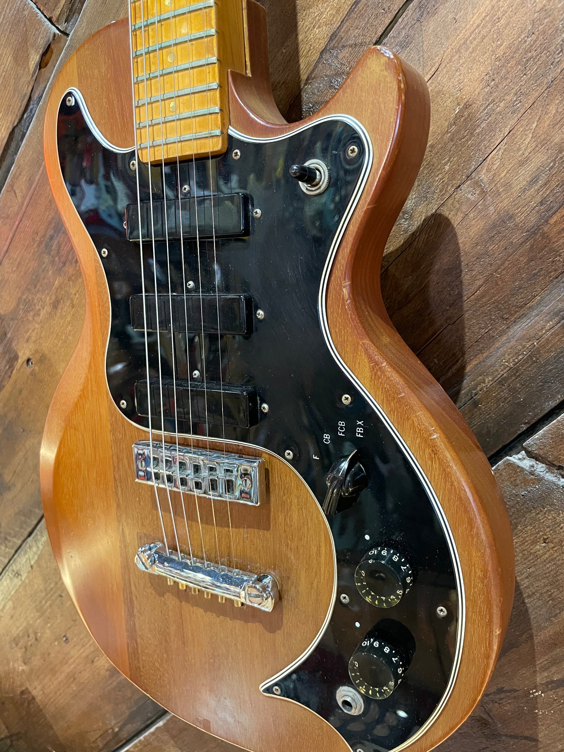 S/H 1979 Gibson S-1 Electric Guitar, Natural Mahogany
