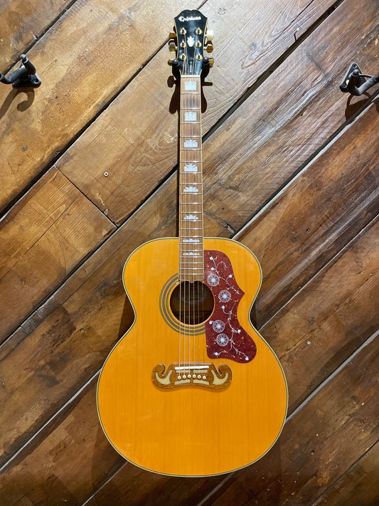 S/H 2000 Epiphone Korea EJ-200 Super Jumbo Acoustic Guitar, Natural