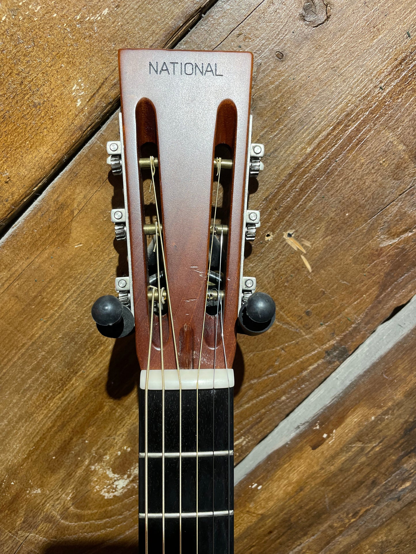 S/H National Resophonic NRP Steel 12 Fret Single Cone Resonator w/ National Slimline Pickup