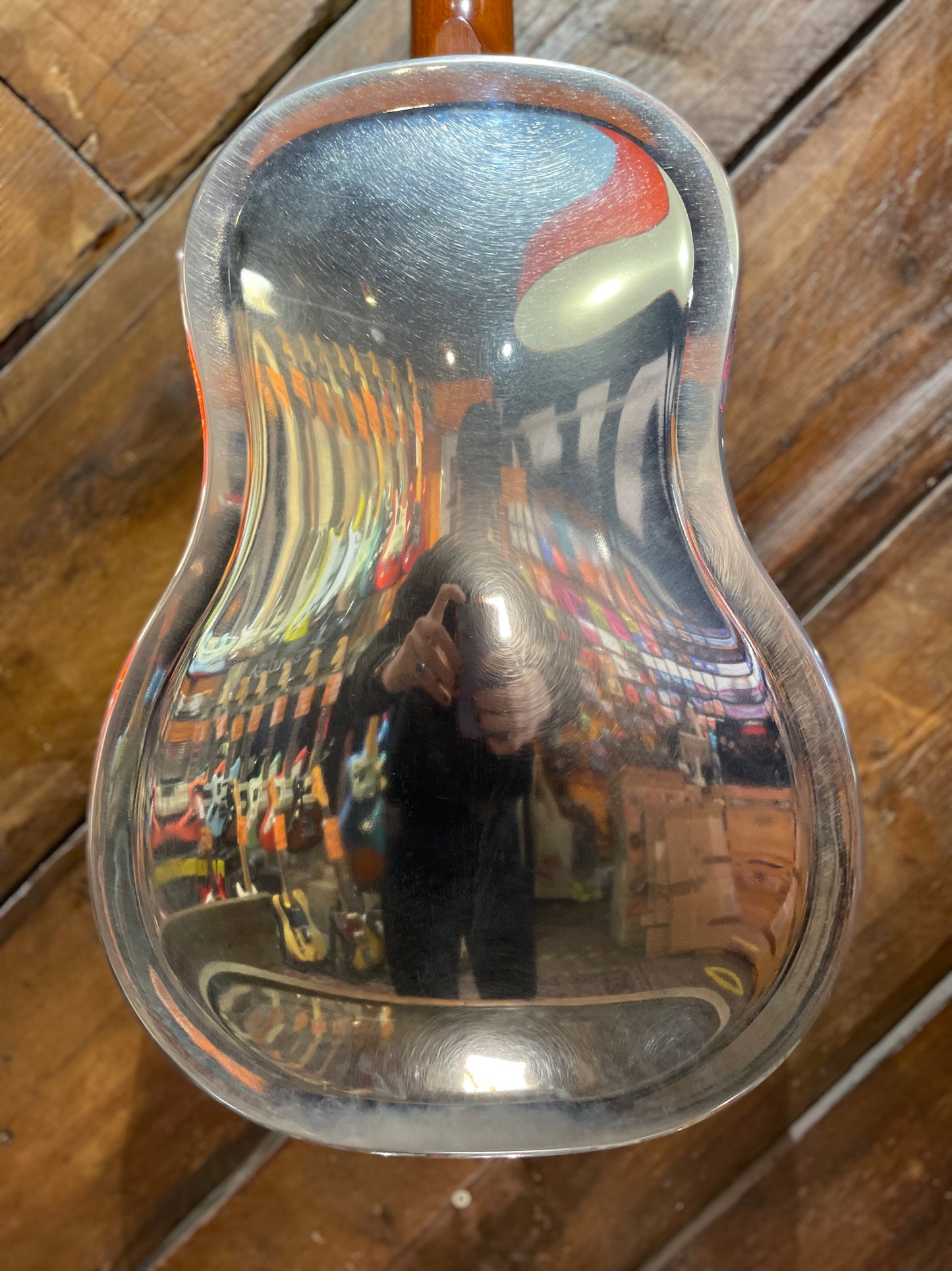 S/H National Resophonic NRP Steel 12 Fret Single Cone Resonator w/ National Slimline Pickup