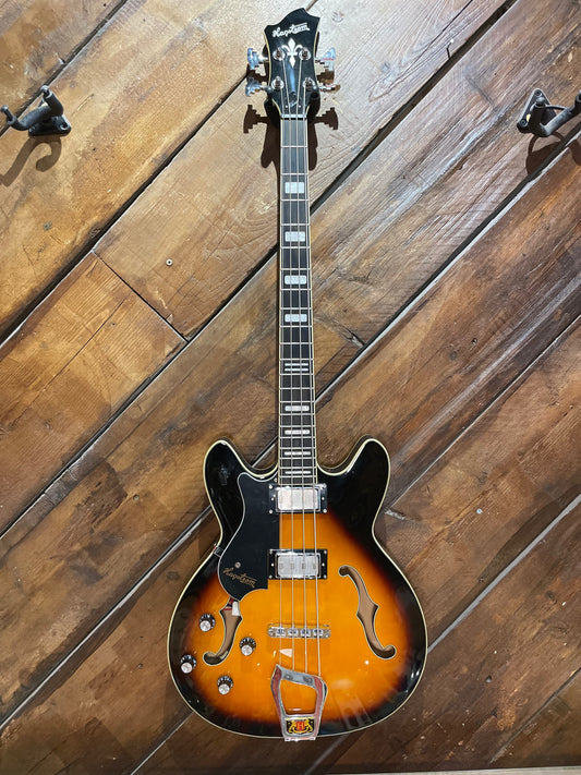 S/H Hagstrom Viking Electric Bass Left Handed, Tobacco Sunburst