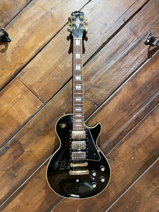 S/H Epiphone Les Paul Custom Three Pickup Black Beauty, Ebony