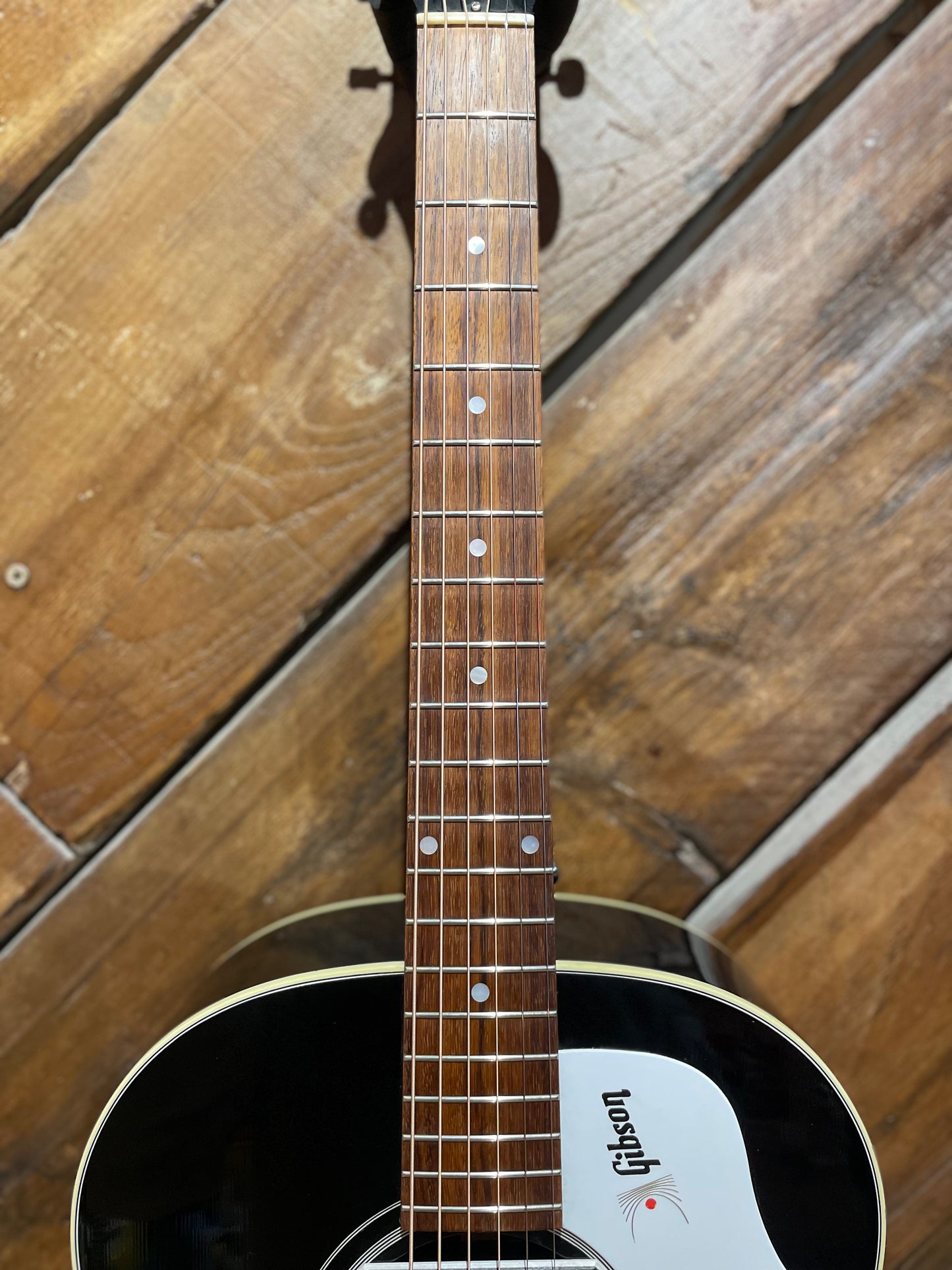 S/H 2009 Gibson Custom Shop J-45 ADJ Sloped Shoulder Dreadnought Acoustic Guitar w/ Pickup, Gloss Black